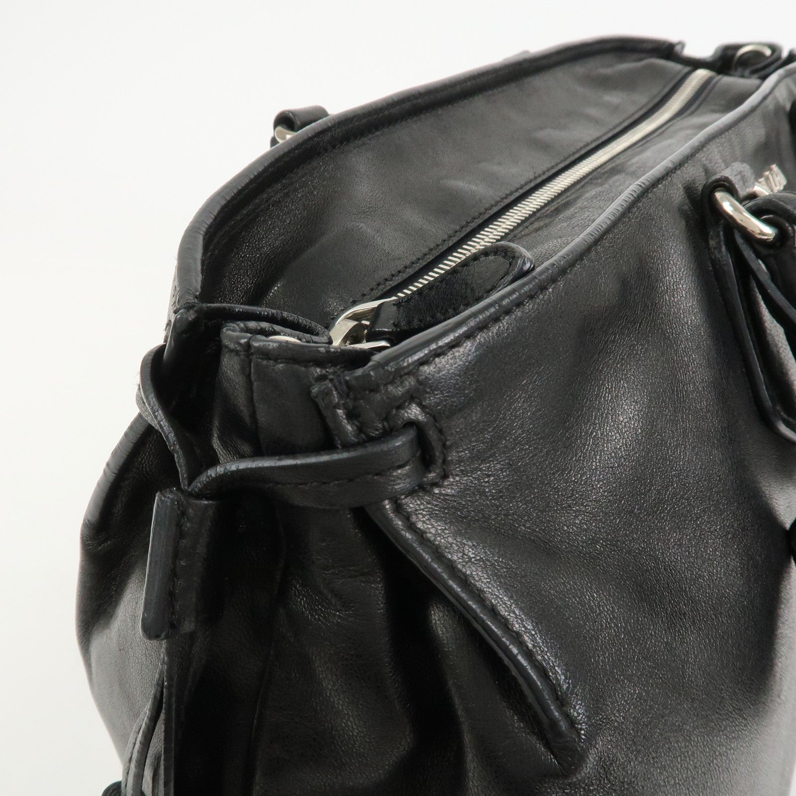PRADA Logo Nappa Leather 2Way Bag Hand Bag Shoulder Bag Black