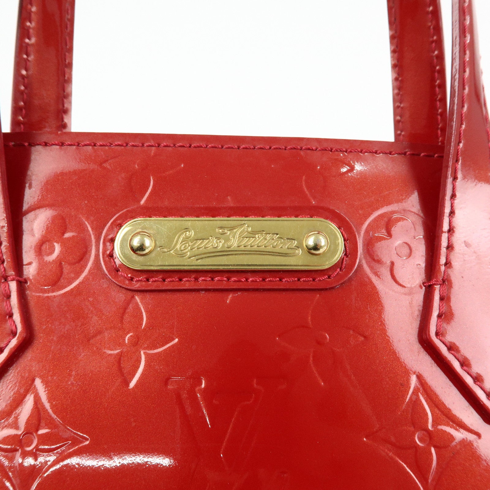 Louis Vuitton Monogram Vernis Wilshire PM Hand Bag Red M93642