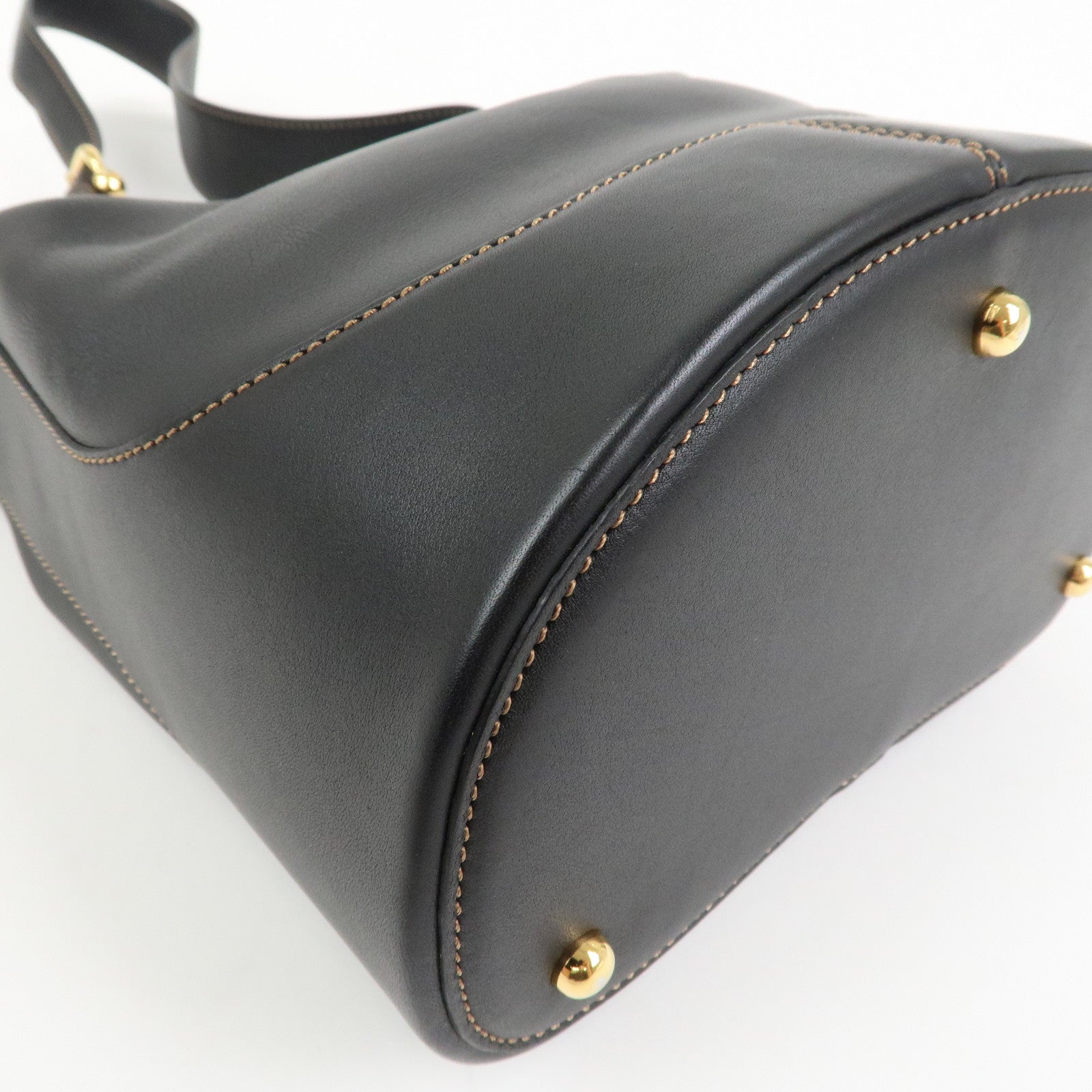 LOEWE Logo Leather Shoulder Bag Hand Bag Crossbody Bag Black