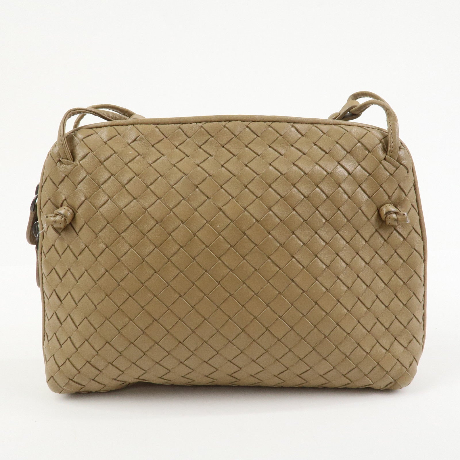 BOTTEGA VENETA Intrecciato Leather Shoulder Bag Light Brown