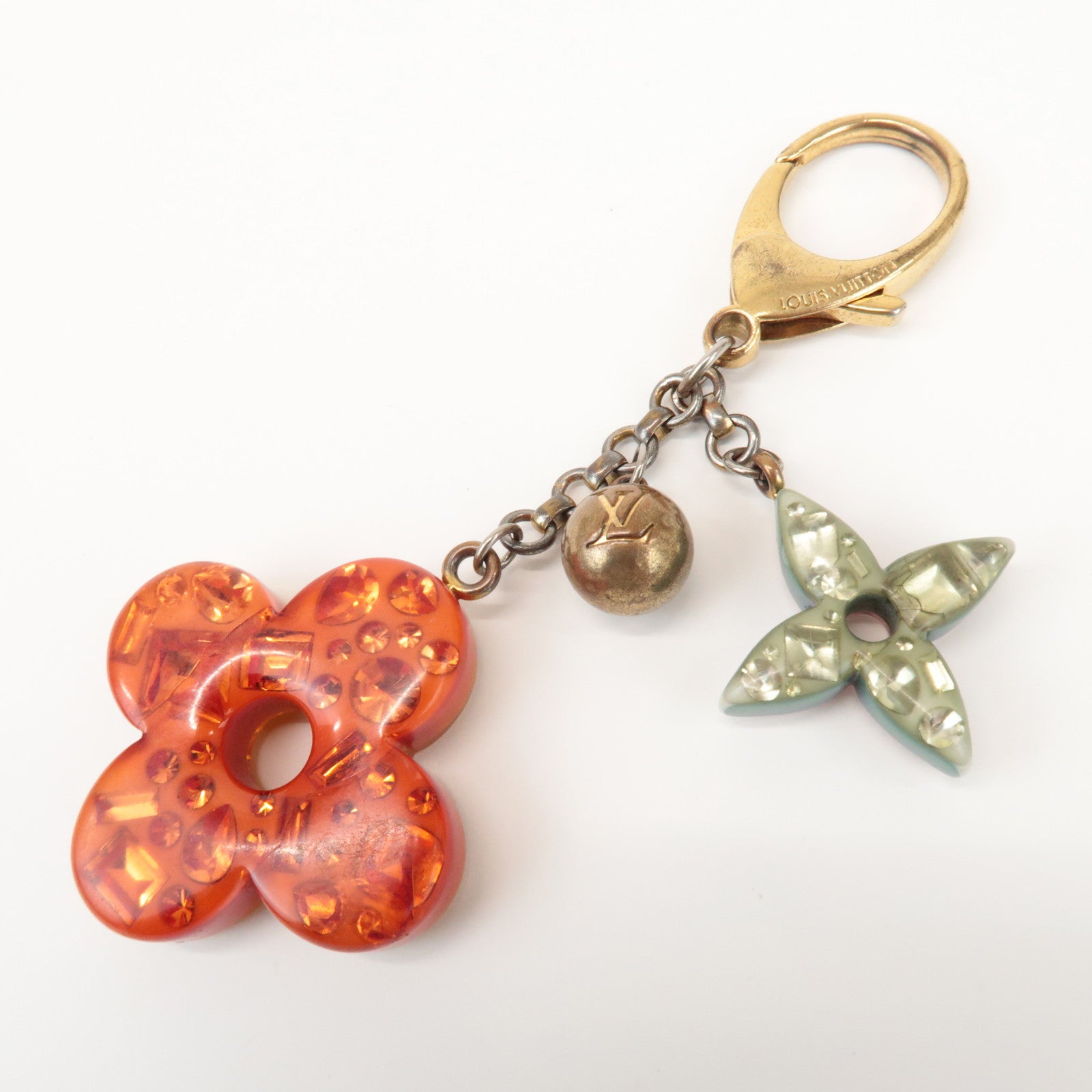 Louis Vuitton Bijou Sac Glam Flower Plastic Metal Key Chain M65982