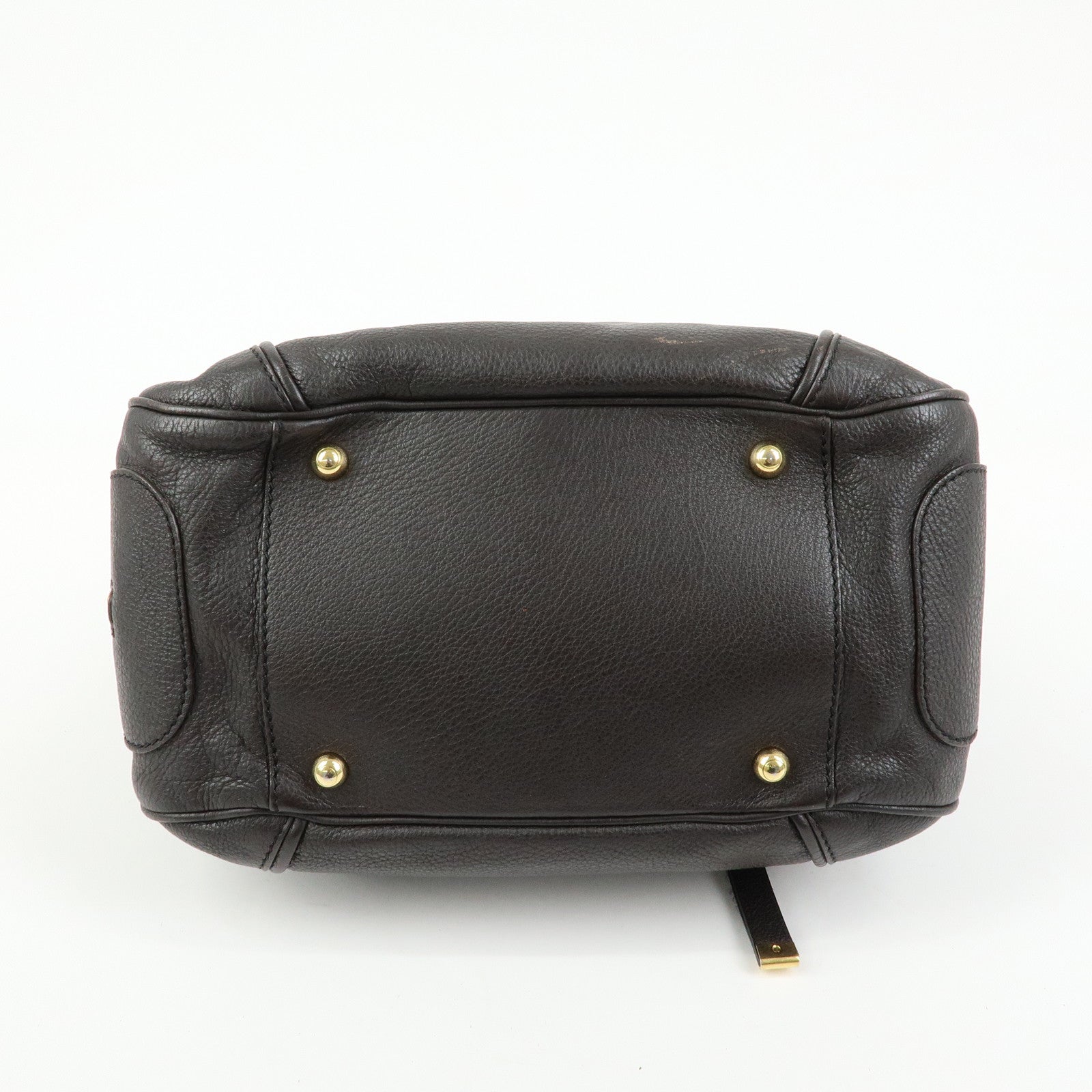 TOD'S  Leather Shoulder Bag Hand Bag Dark Brown