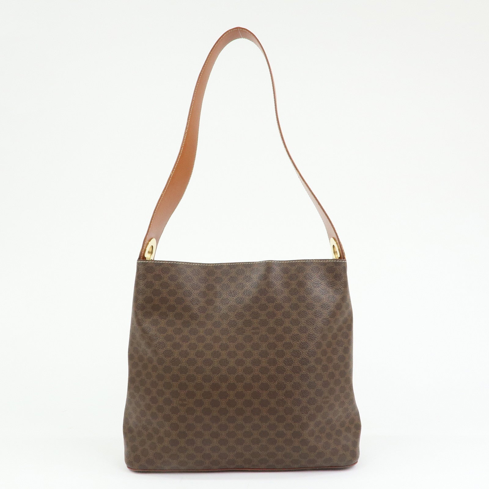 CELINE Macadam PVC Leather Shoulder Bag Hand Bag Brown