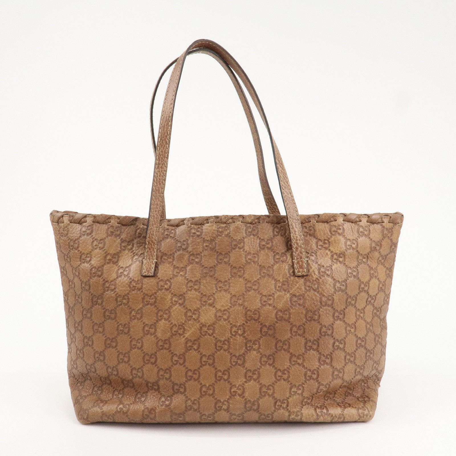 GUCCI Bamboo Guccissima Leather Tote Bag Brown Tassel 218780 Used