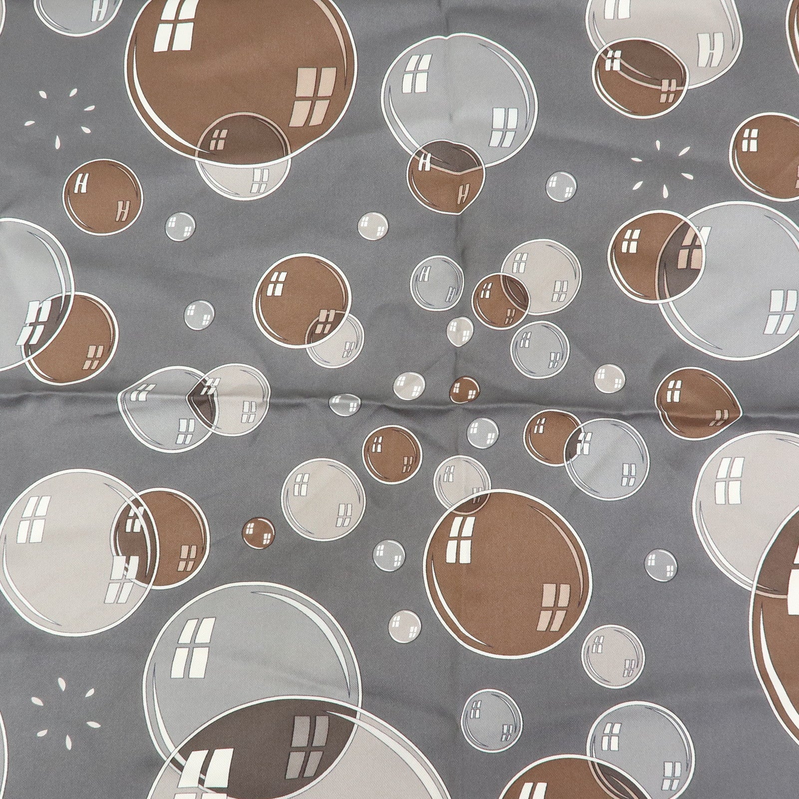 HERMES Carre 90 Silk 100% Scarf bal de bulles Soap Bubble Print