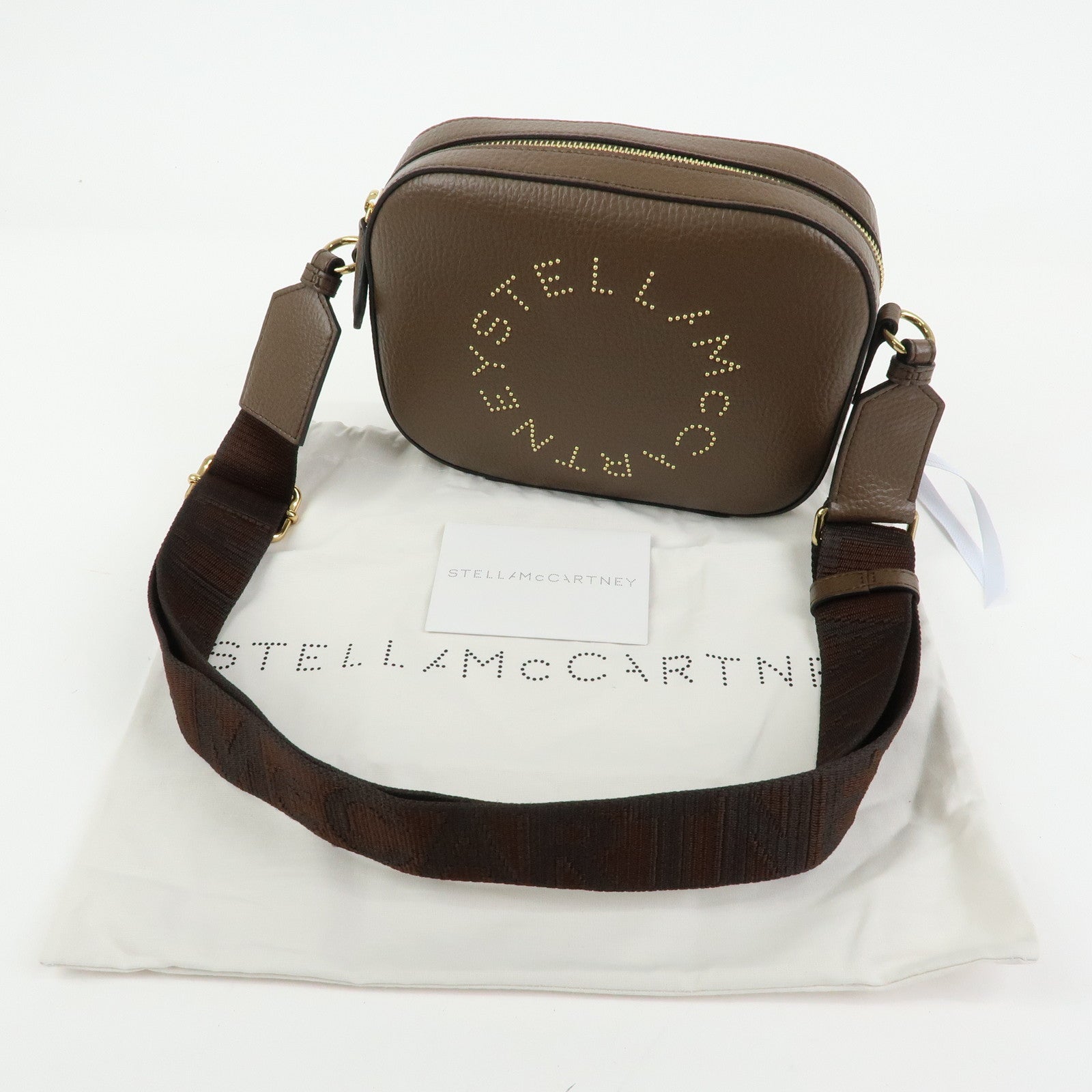 STELLA MCCARTNEY Faux Vegan Leathr Shoulder Crossbody Bag Brown