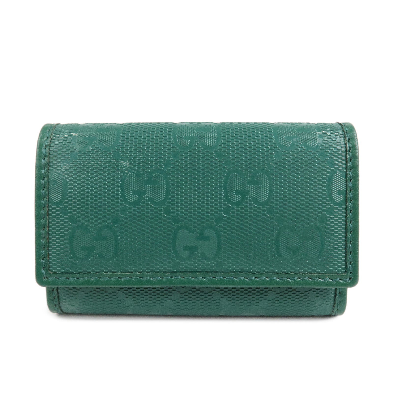 GUCCI GG Implement PVC Leather 6 Rings Key Case Green 138093