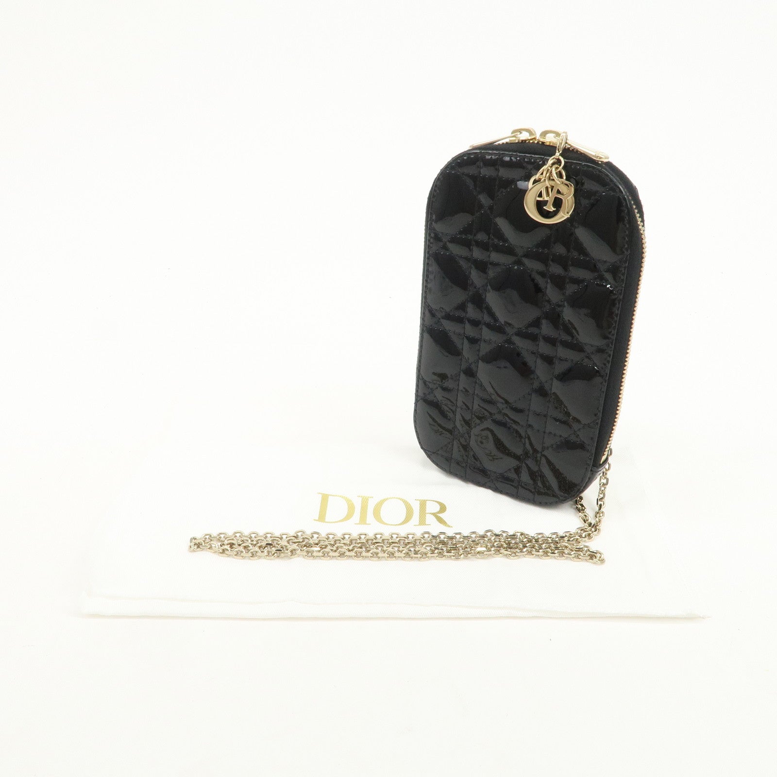 Christian Dior Lady Dior Cannage Call'in Dior Phone Case Black