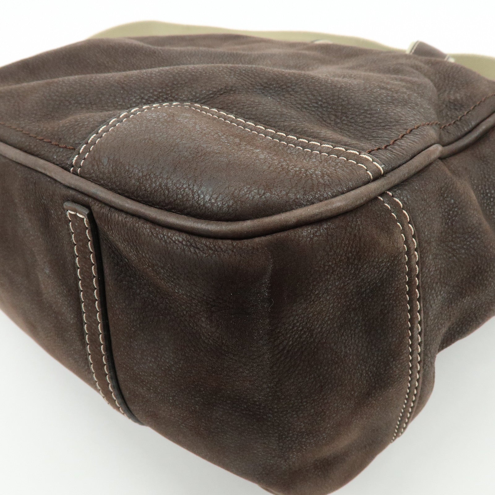 LOEWE Anagram Leather 2Way Bag Boston Bag Shoulder Bag Brown