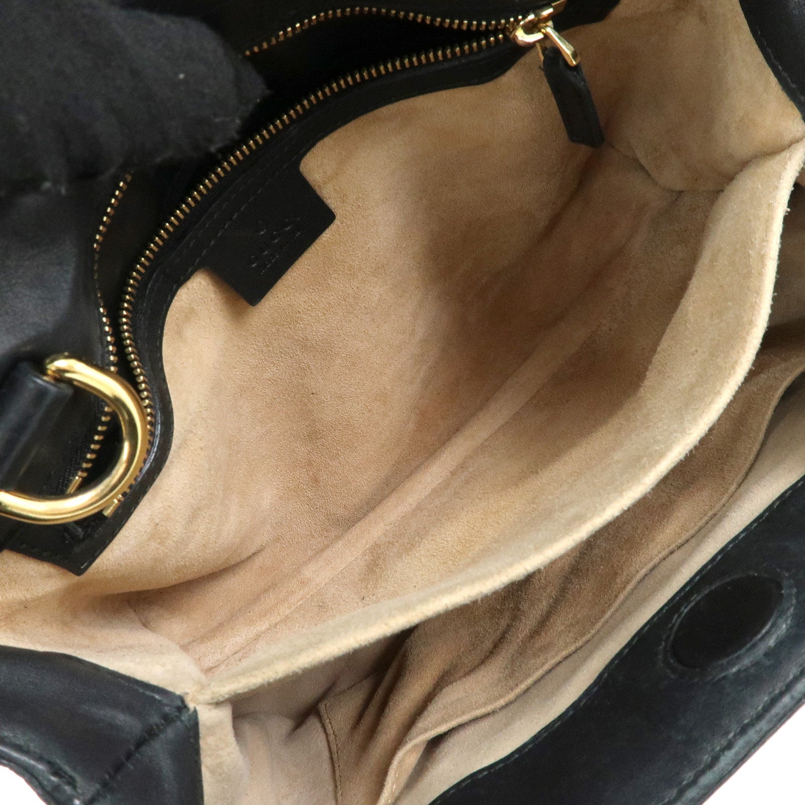GUCCI Sylvie Sherry Canvas Leather 2Way Shoulder Bag Black 460331
