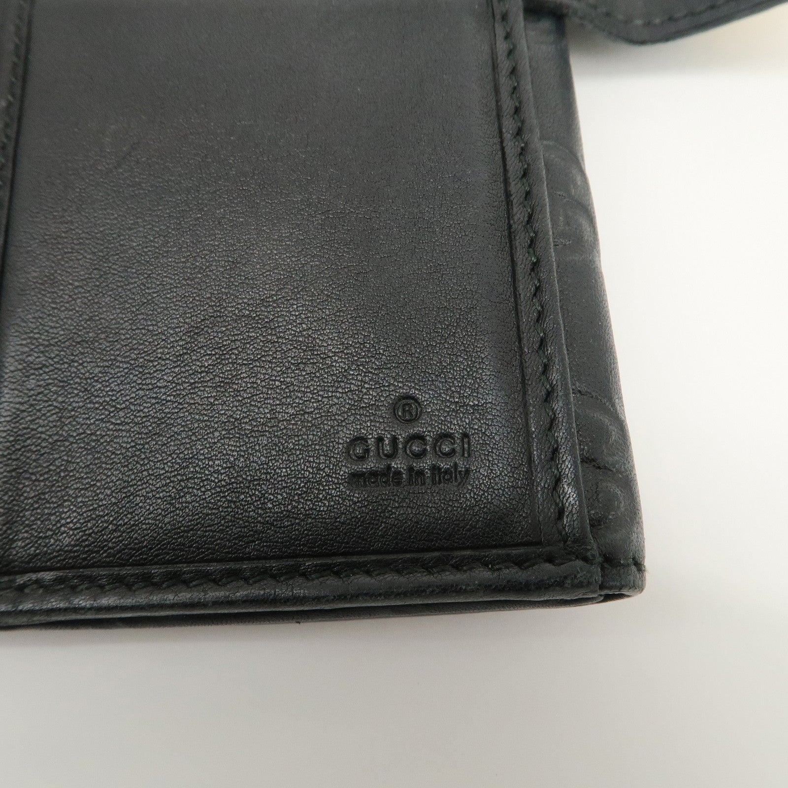 GUCCI Guccissima Lovely Heart W Hook Long Wallet Black 203550