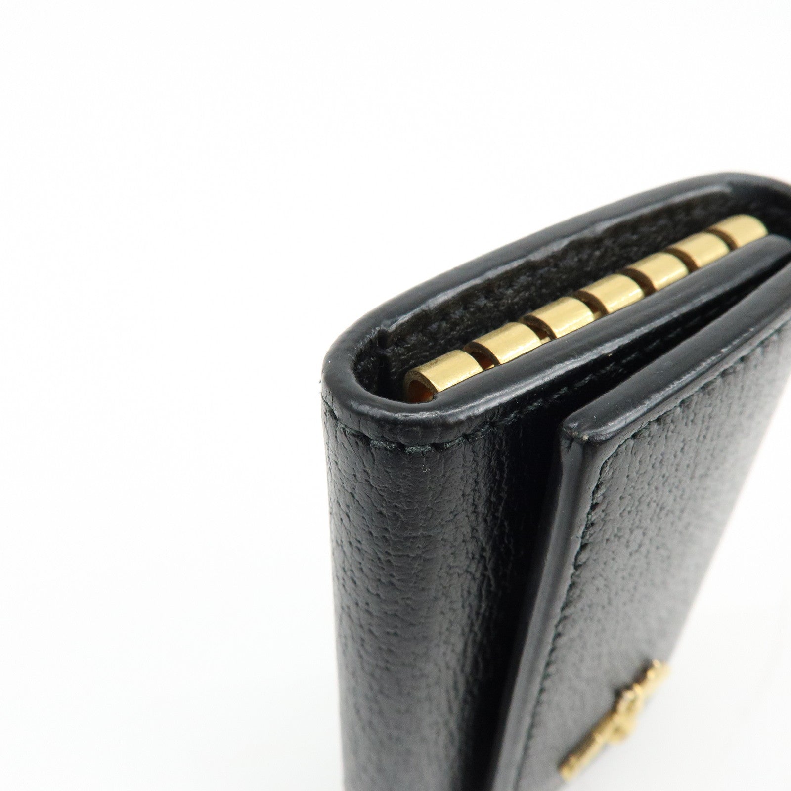GUCCI Animalier Bee Leather 6 Ring Key Case Key Holder Black 523683