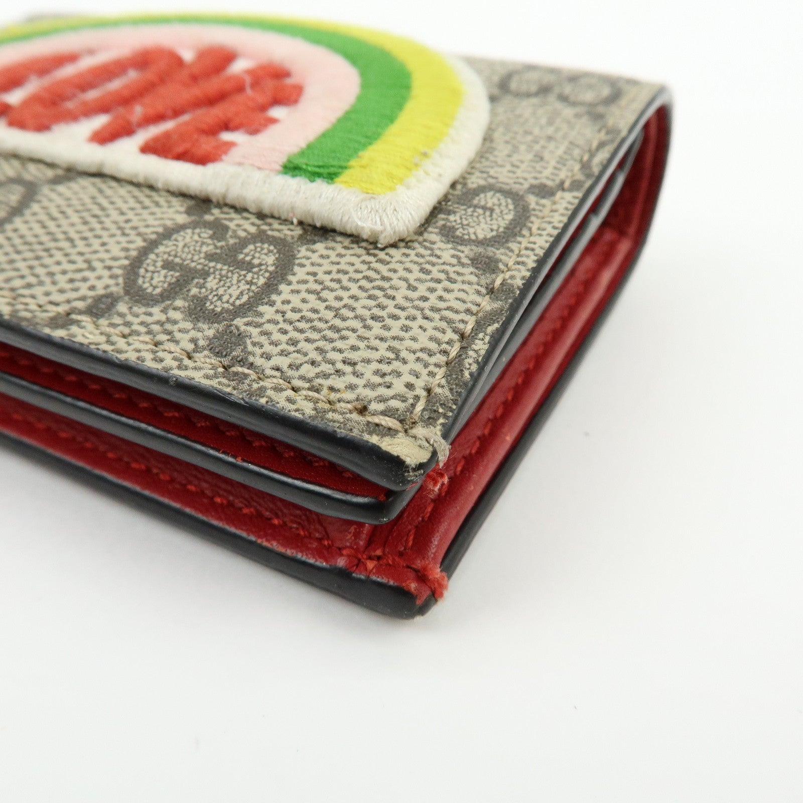 GUCCI LOVE Rainbow GG Supreme PVC Leather Compact Wallet 476412