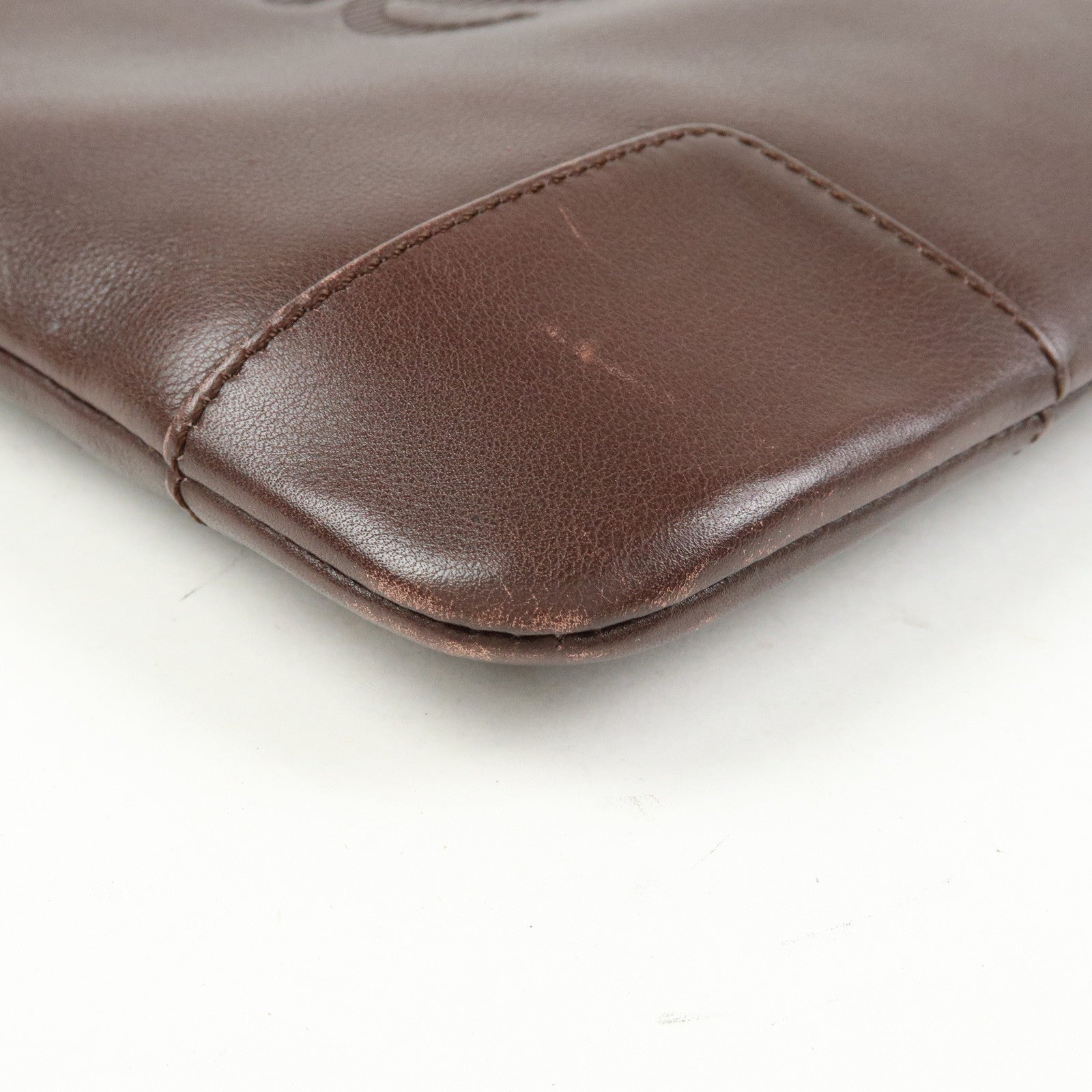 LOEWE Anagram Leather Shoulder Bag Crossbody Bag Brown