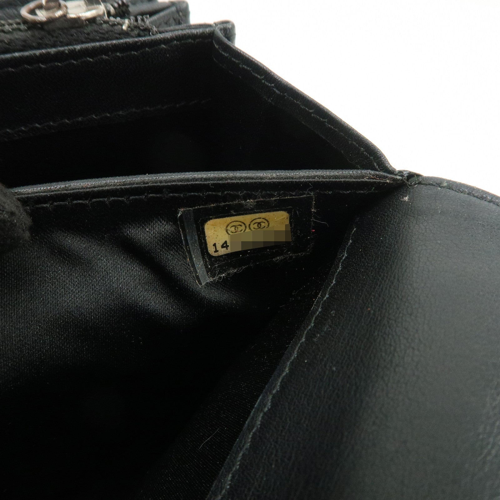 CHANEL COCO Mark Camellia Bi-fold Long Wallet Dark Brown A82283