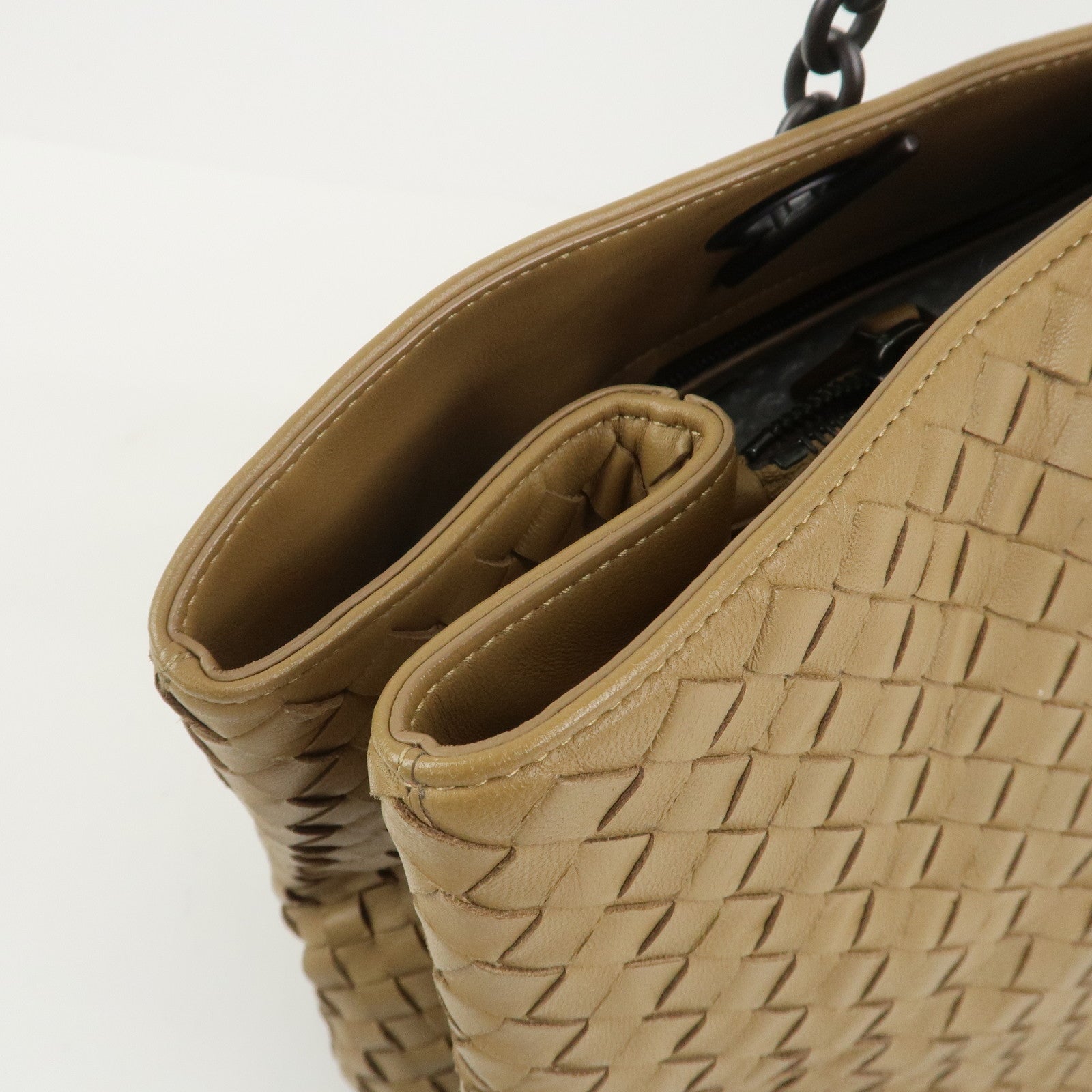 BOTTEGA VENETA Intrecciato Nappa Leather Shoulder Tote Bag Brown