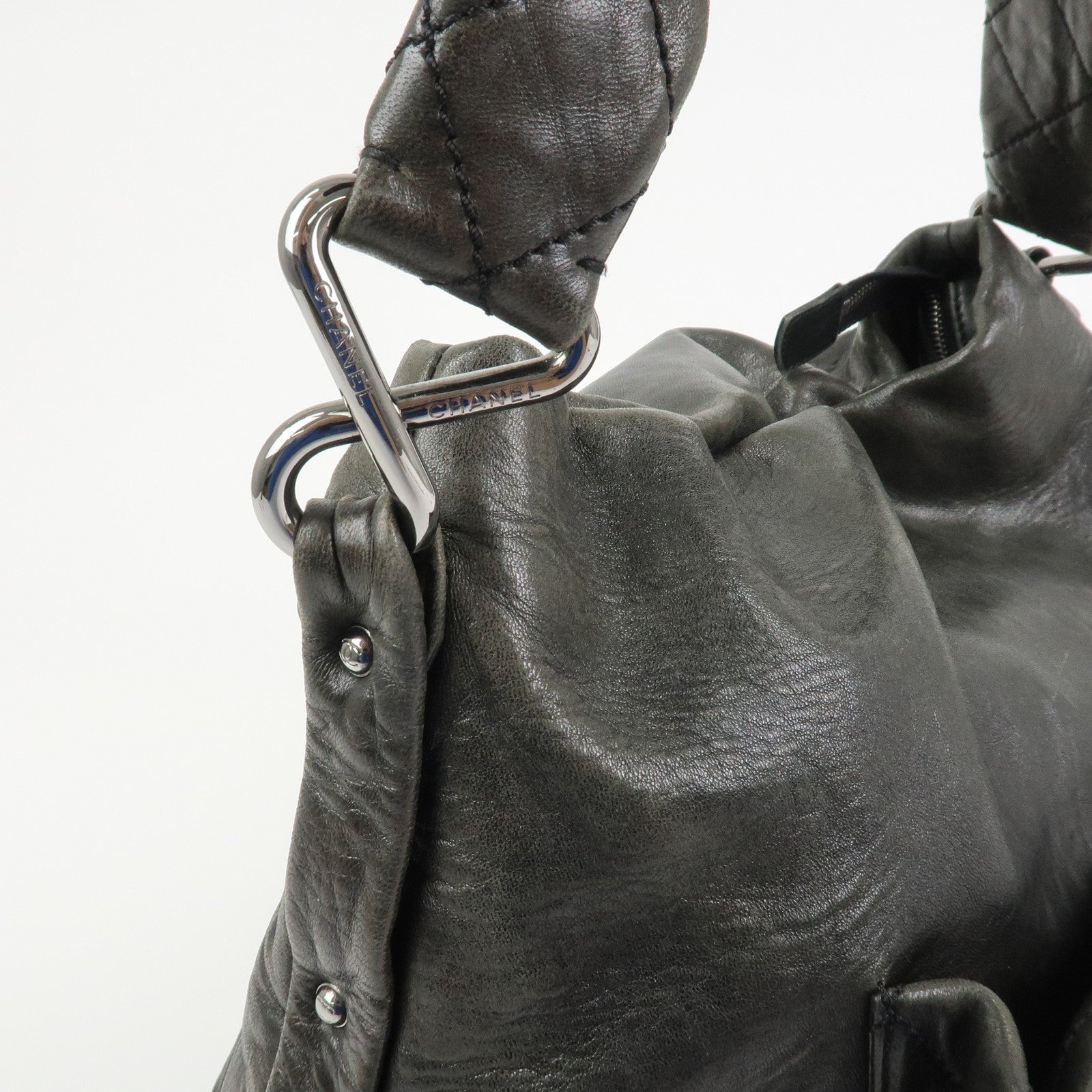 CHANEL Matelasse COCO Mark Leather Shoulder Bag Hand Bag Black