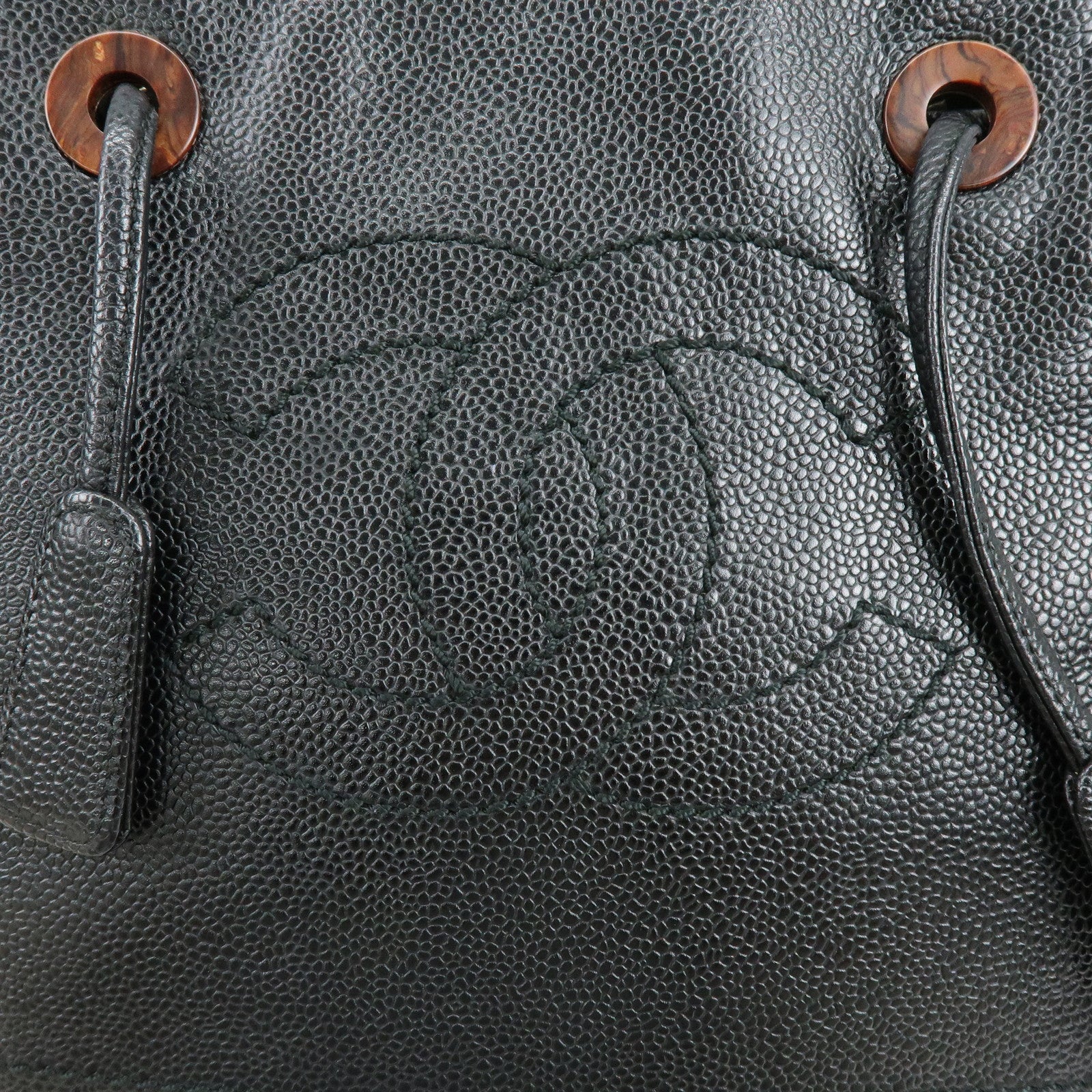 CHANEL COCO Mark Caviarskin Tote Bag Shoulder Bag Black