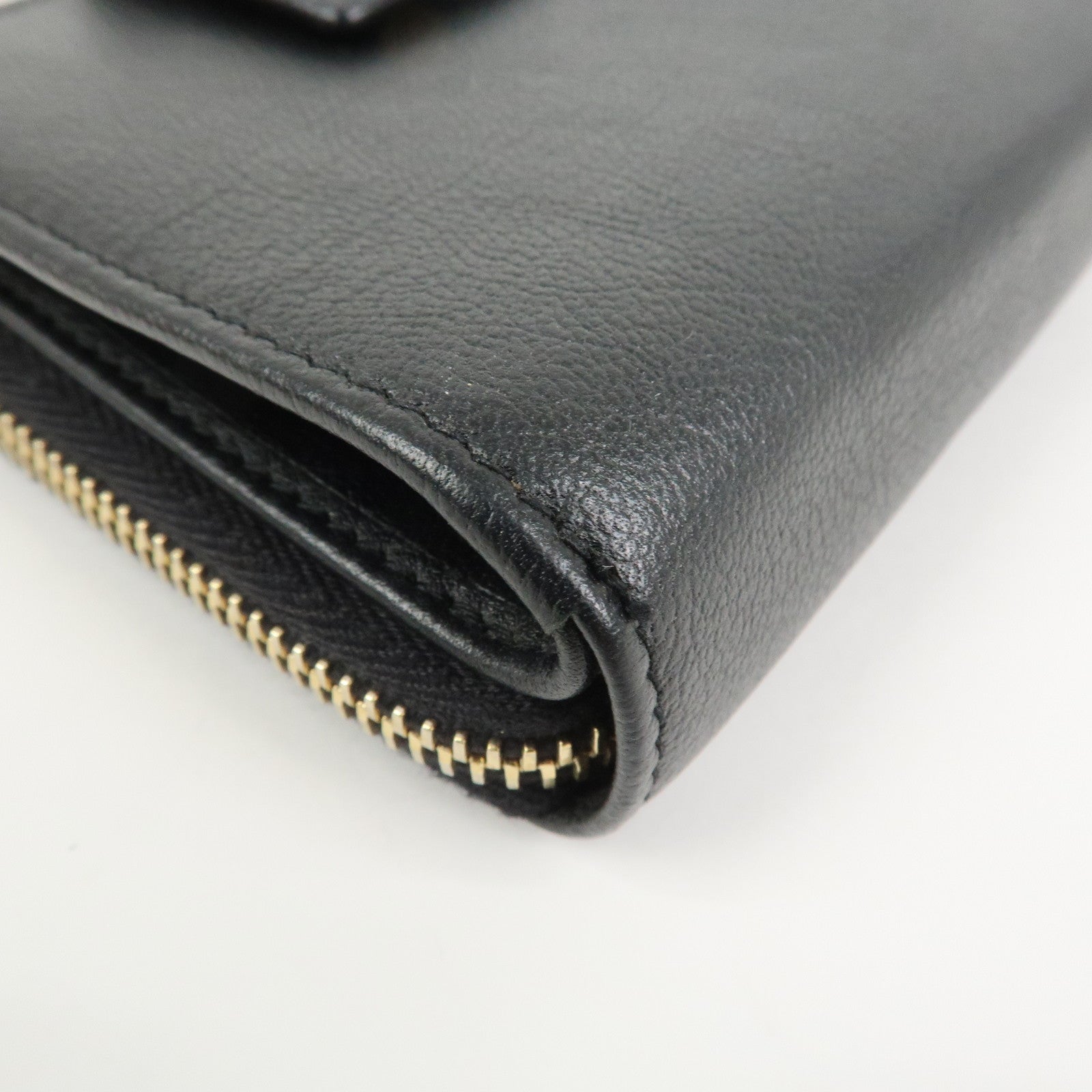 SAINT LAURENT PARIS Coin Case Coin Wallet Leather Black Logo 352906