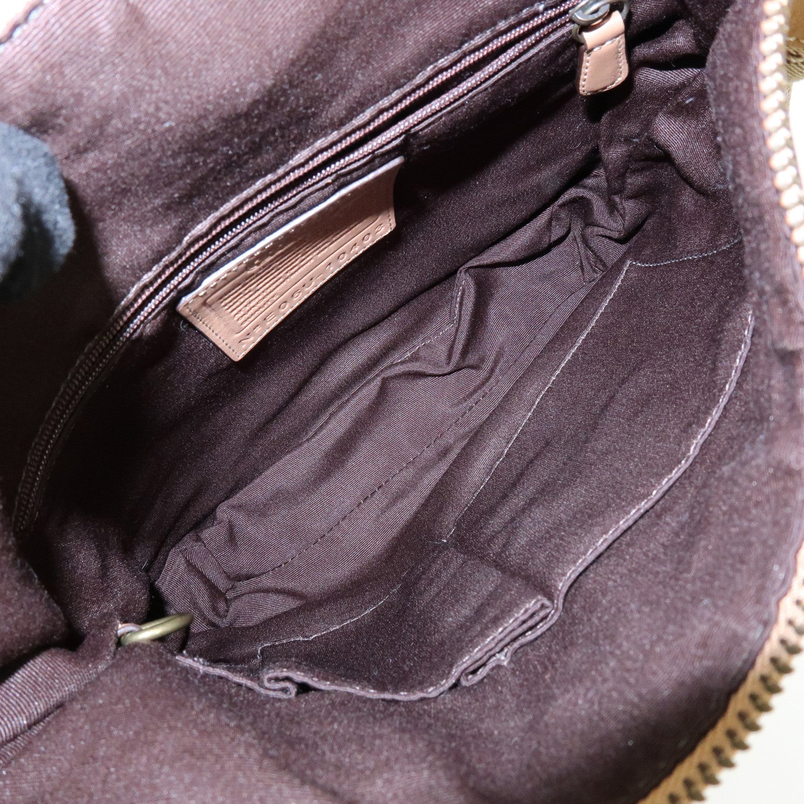 COACH Signature Set of 2 Canvas Leather Shoulder Bag Beige Camel