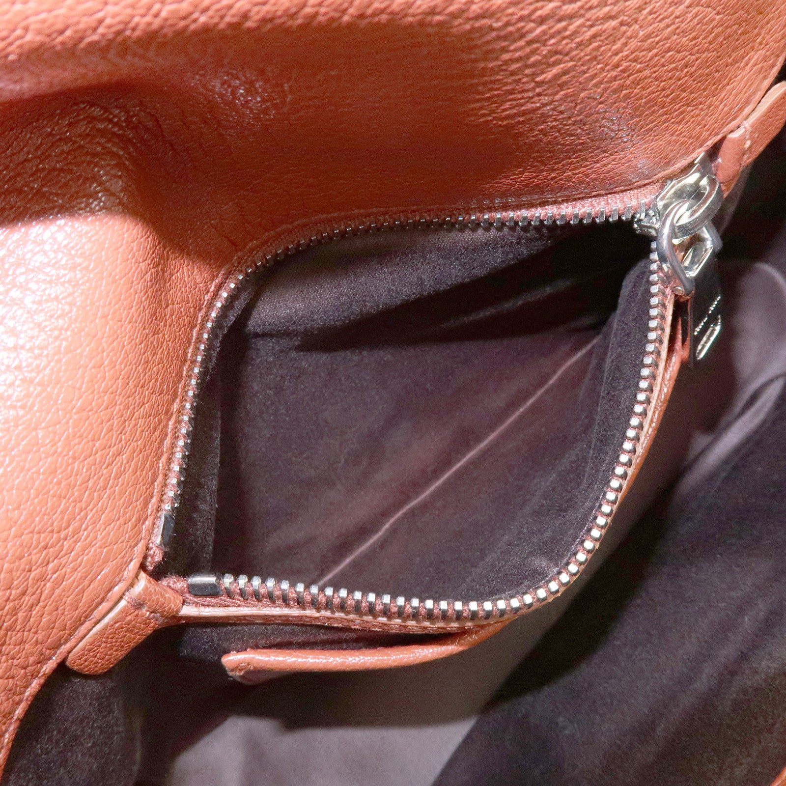 MIU MIU Madras Leather Shoulder Bag Crossbody Bag Brown 5BH638