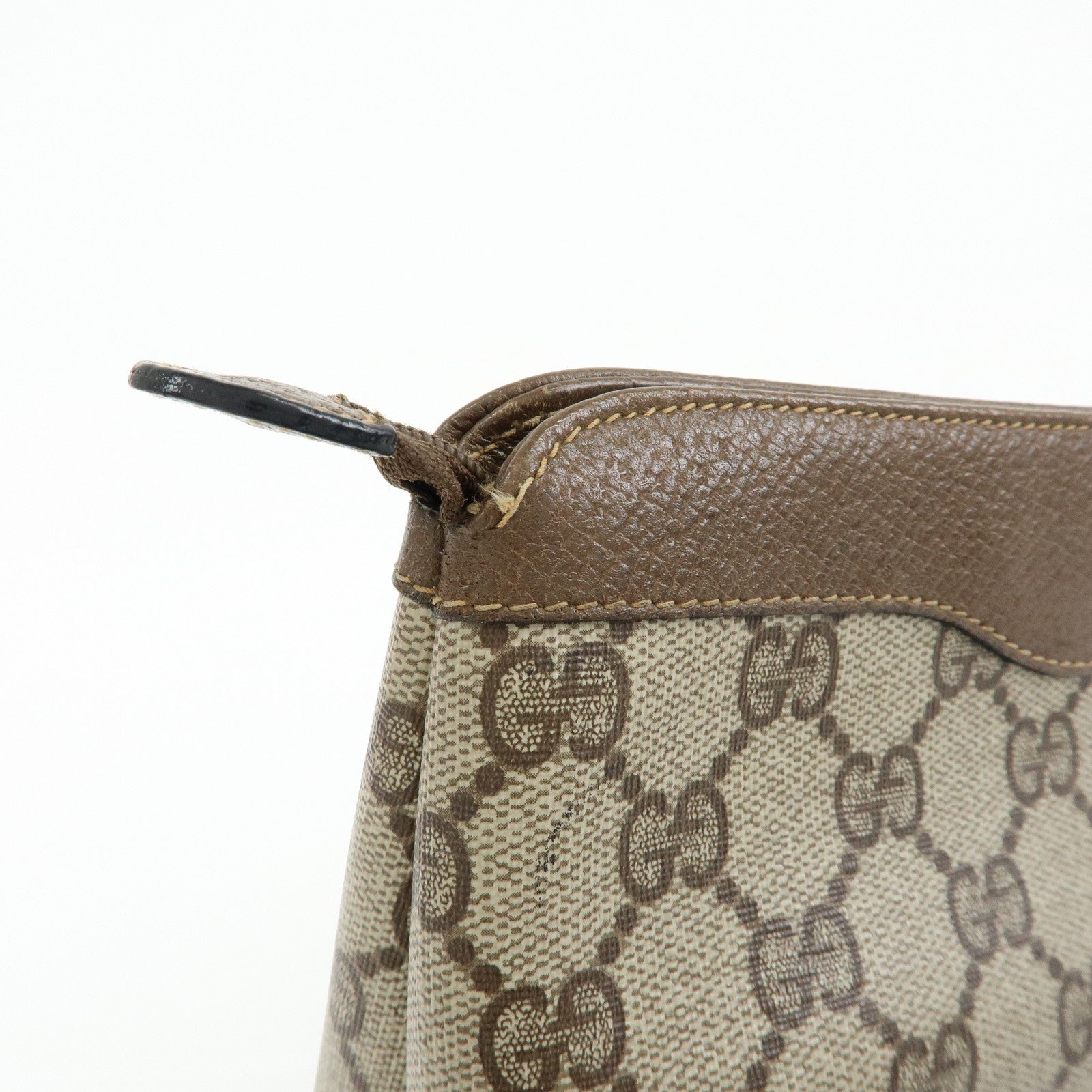 GUCCI Old Gucci GG Supreme PVC Leather Cosmetic Pouch 89.01.020