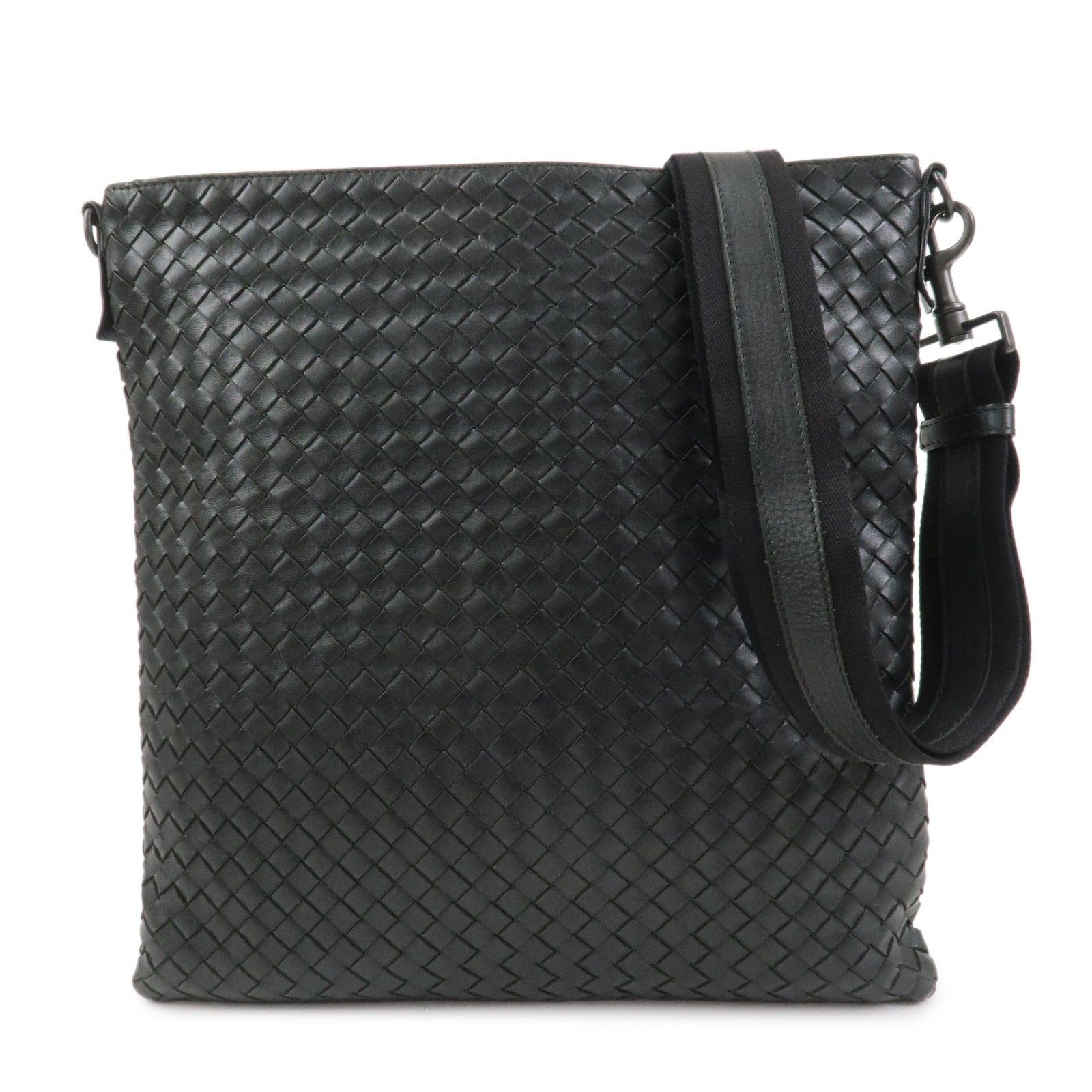 BOTTEGA VENETA Intrecciato Shoulder Bag Crossbody Bag Black 276356