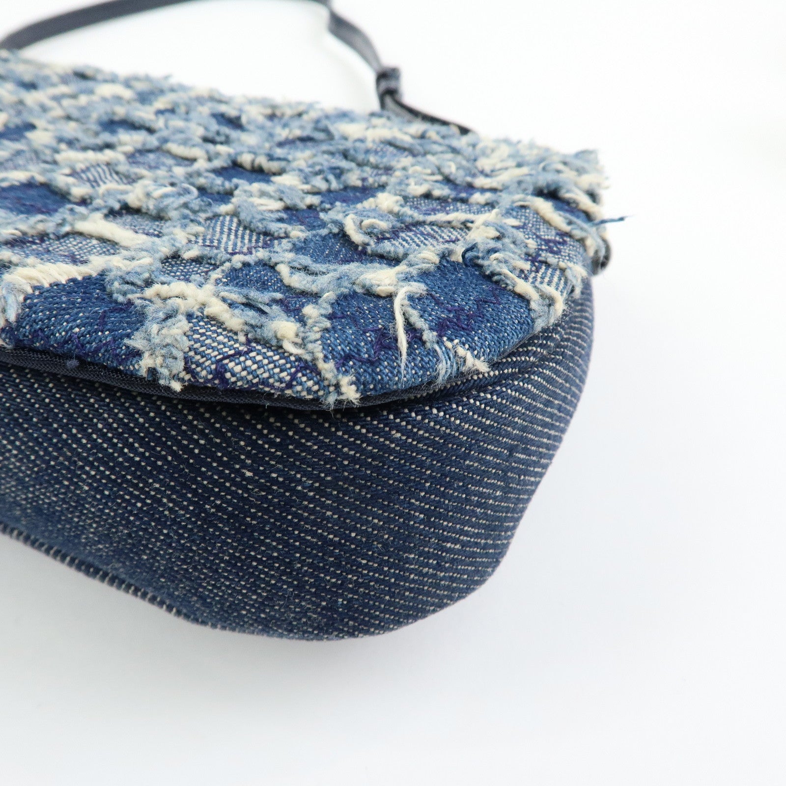 Christian Dior Maris Pearl Denim Patent Leather Shoulder Hand Bag