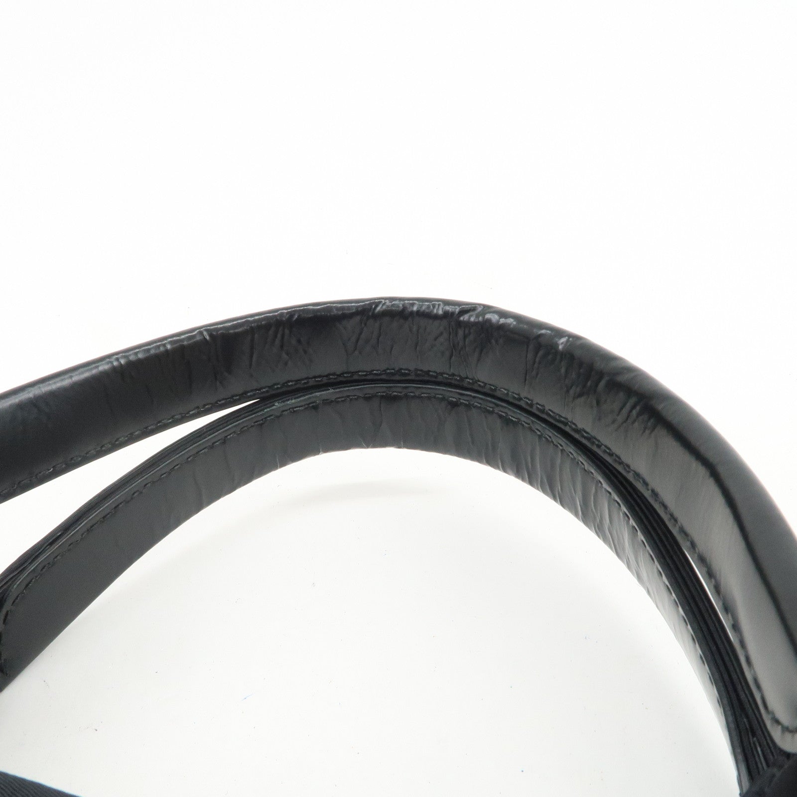 BALENCIAGA Navy Cabas XS Nylon Leather 2Way Bag Black 390346