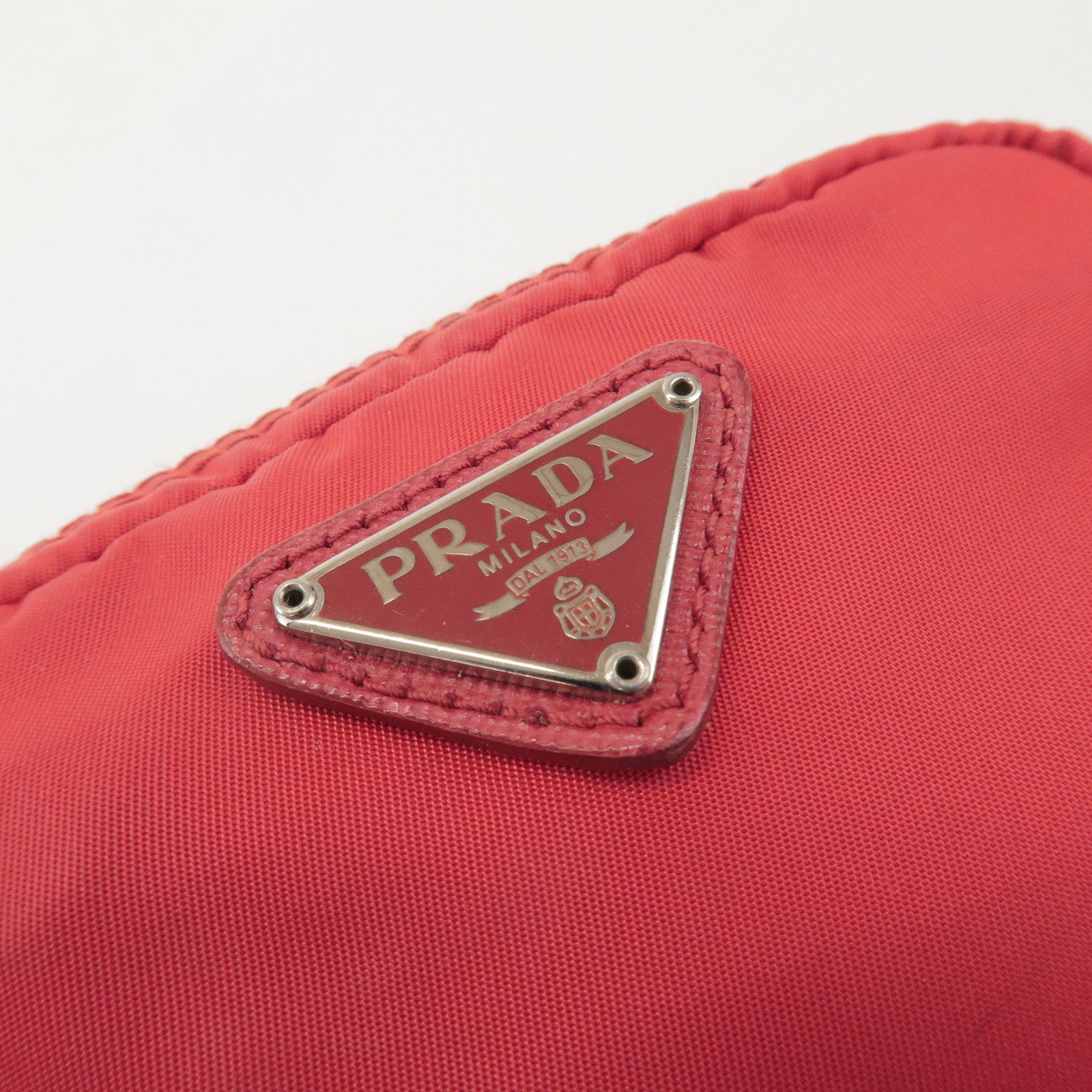 PRADA Set of 2 Nylon Pouch Cosmetic Bag Pink Red 1N0340/1N0339