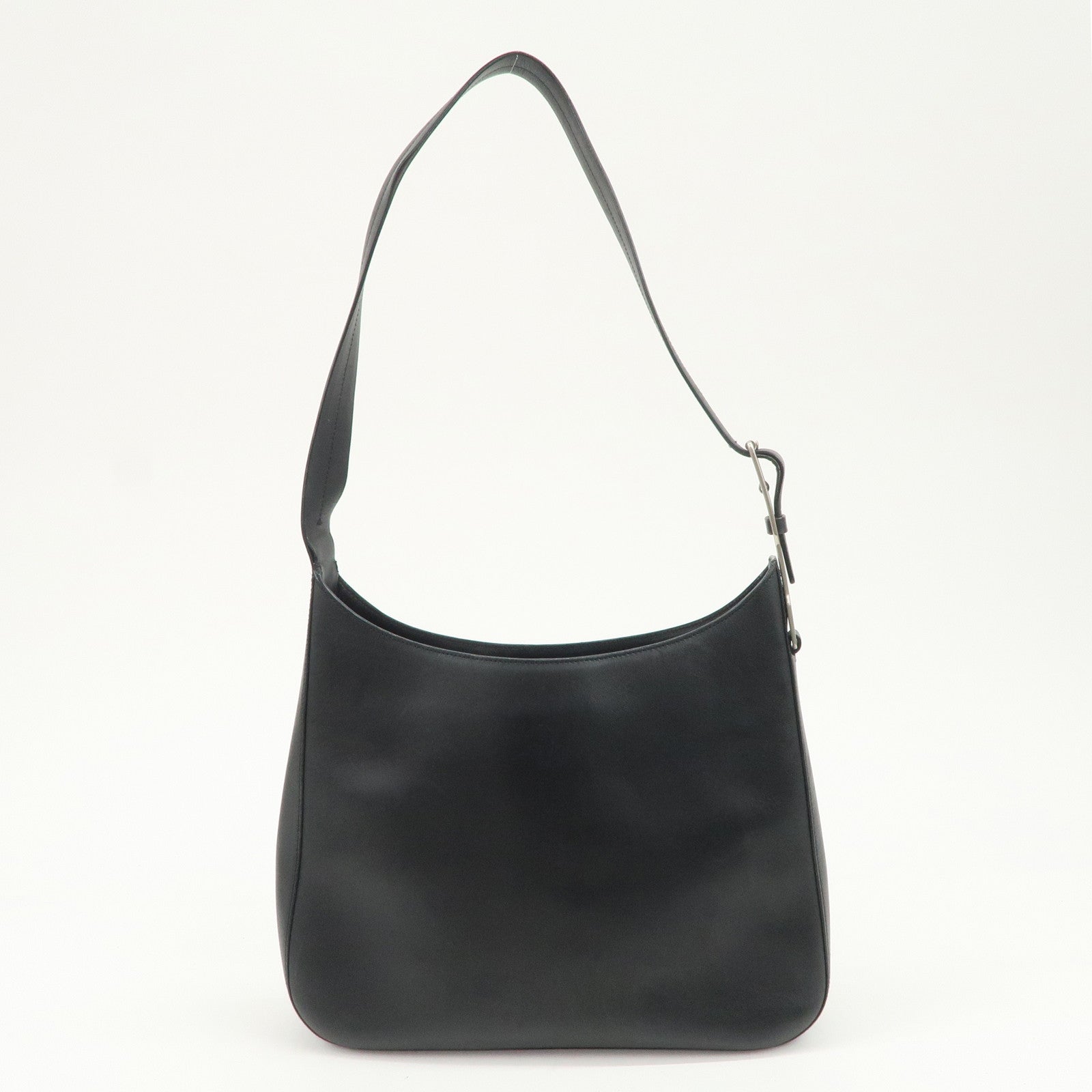 PRADA Logo Leather Shoulder Bag Crossbody Bag Black