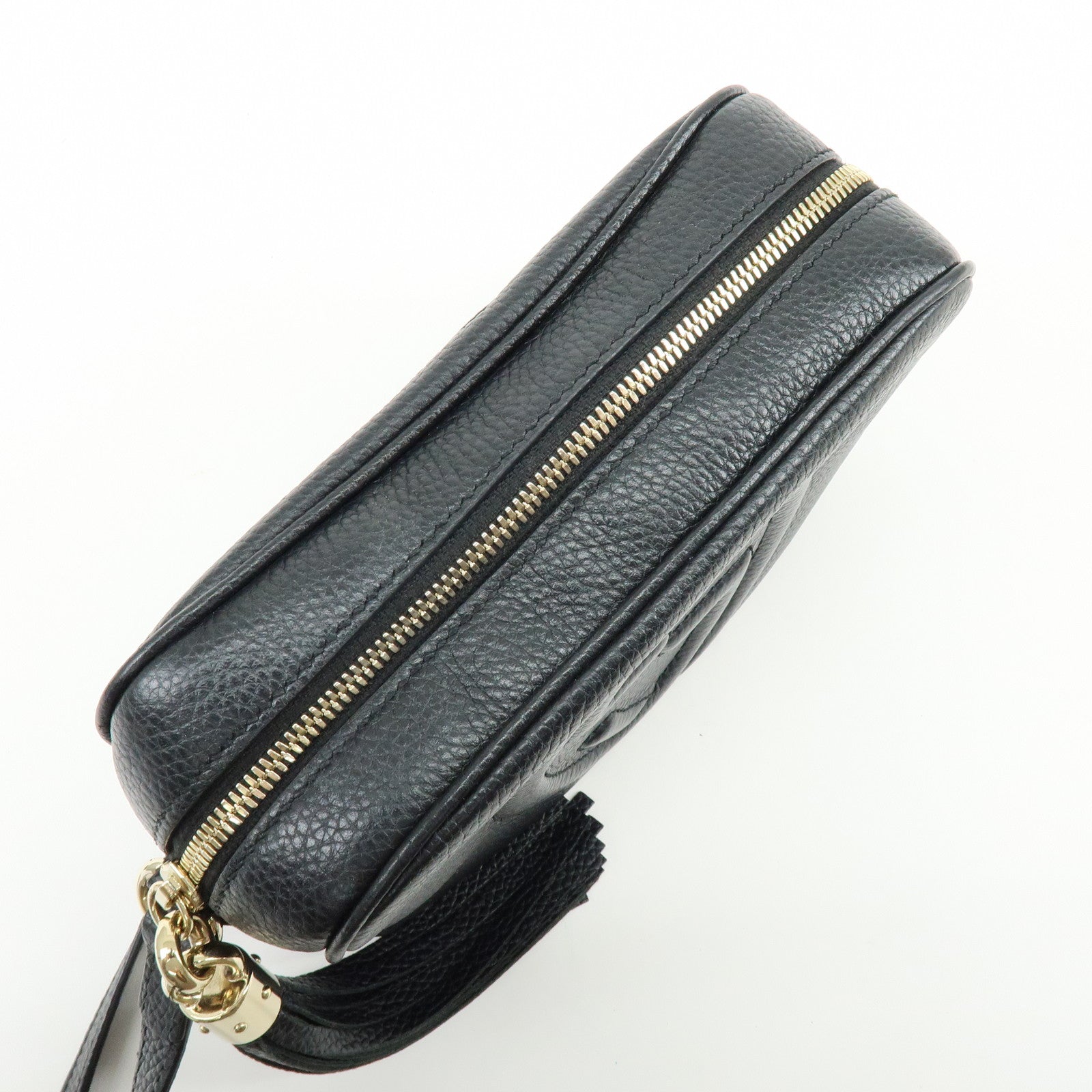 GUCCI SOHO Leather Small Disco Shoulder Crossbody Bag Black 722319