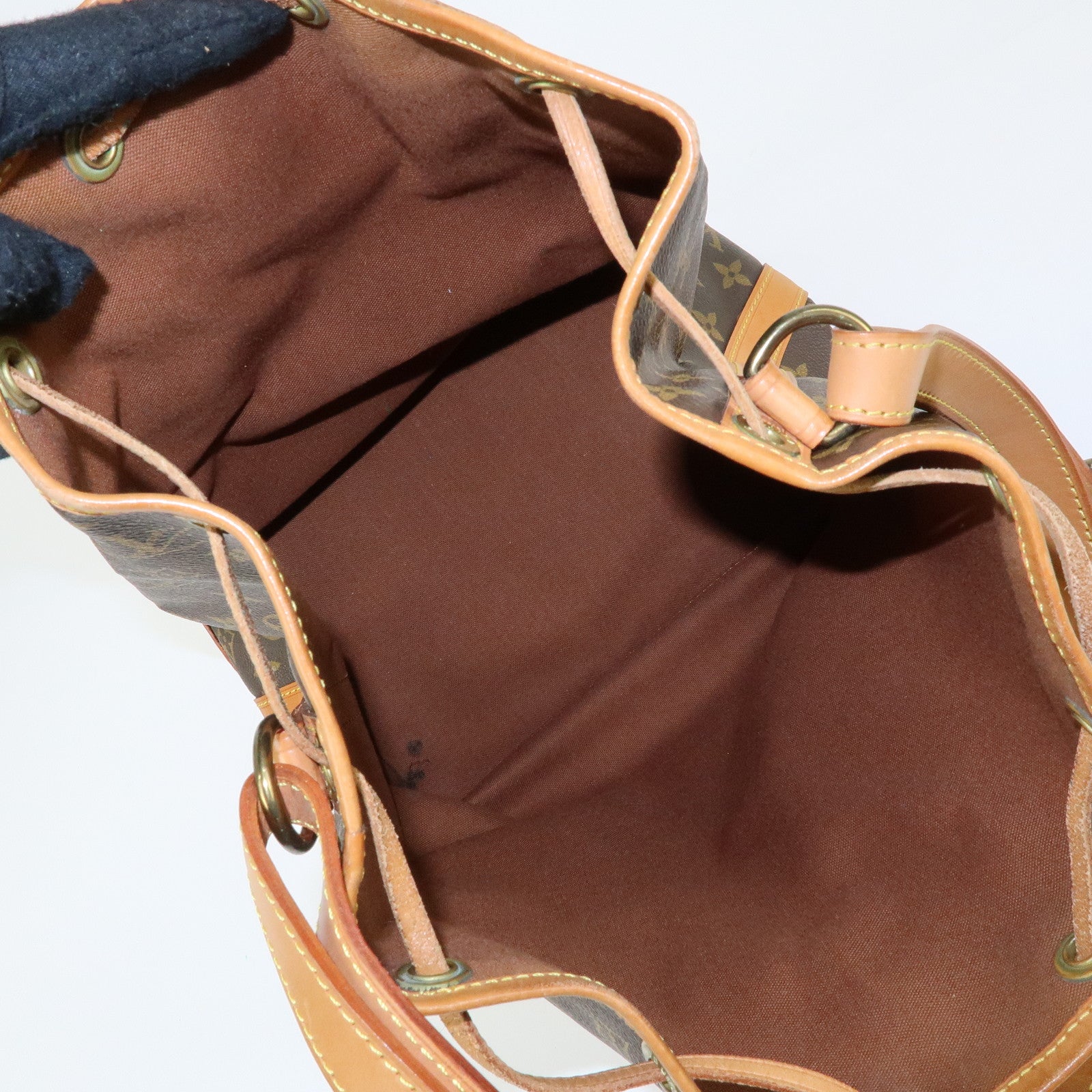 Louis Vuitton Monogram Canvas Leather Noe Shoulder Bag Brown M42224