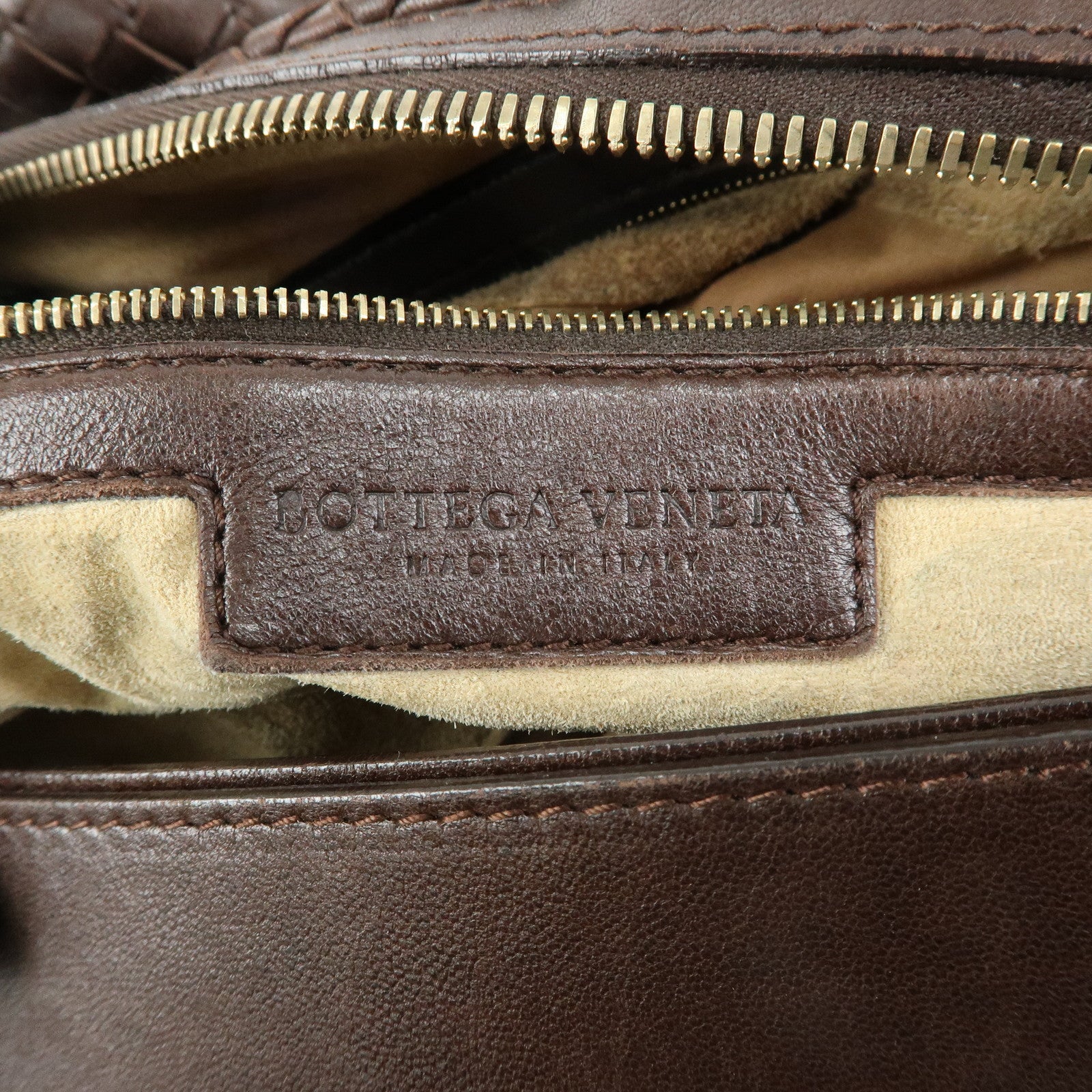 BOTTEGA VENETA Intrecciato Leather Shoulder Bag Brown 115658