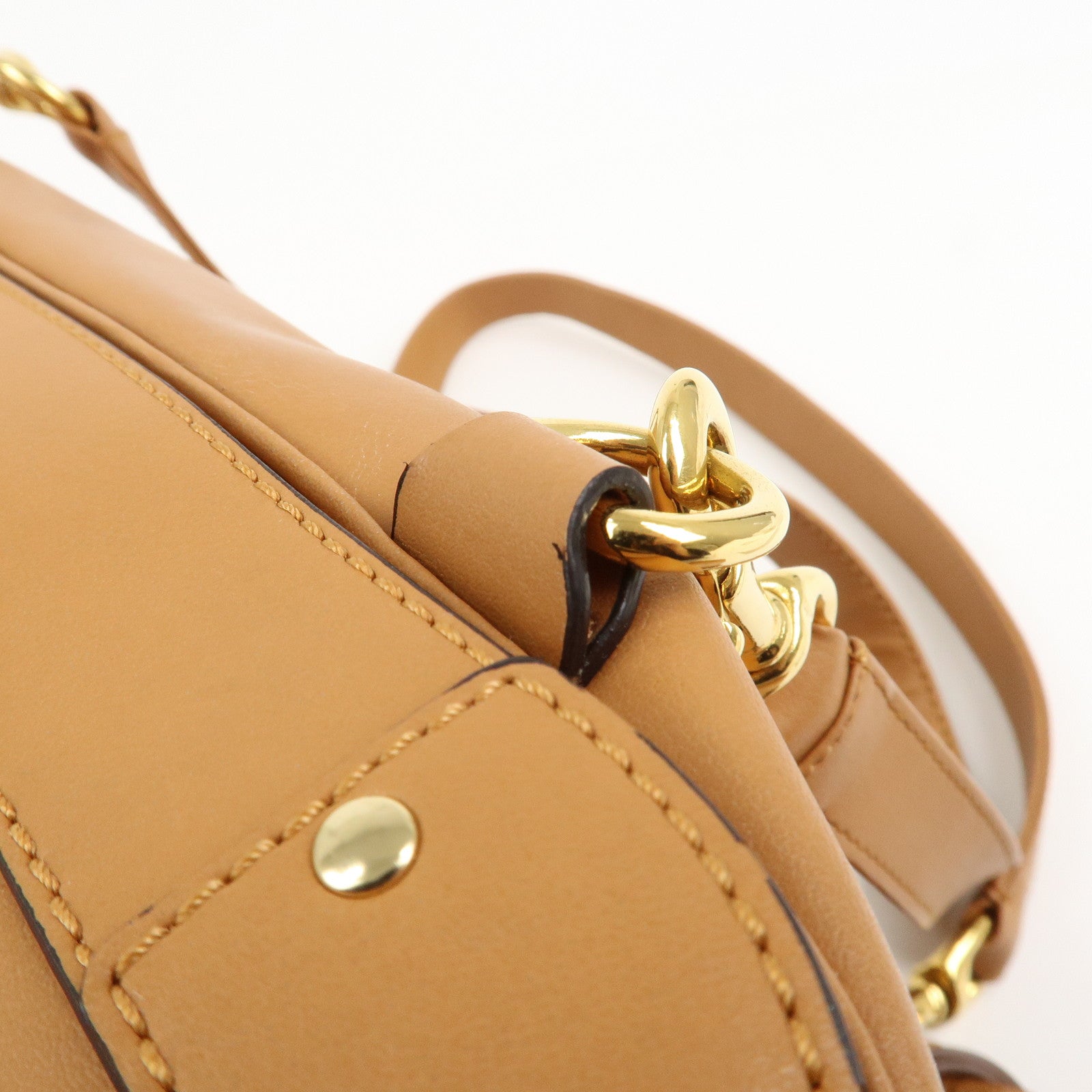 Chloe Eden Leather Shoulder Bag Hand Bag Tassel Brown