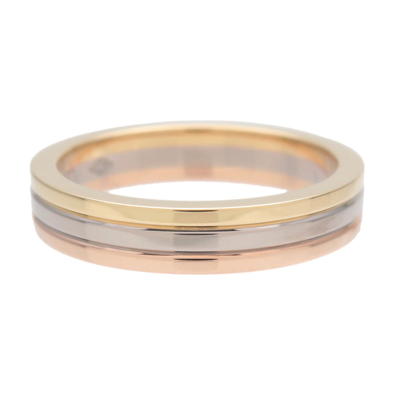 Cartier Vandome Three Color Ring K18 750YG/WG/PG #47 US4-4.5 EU47