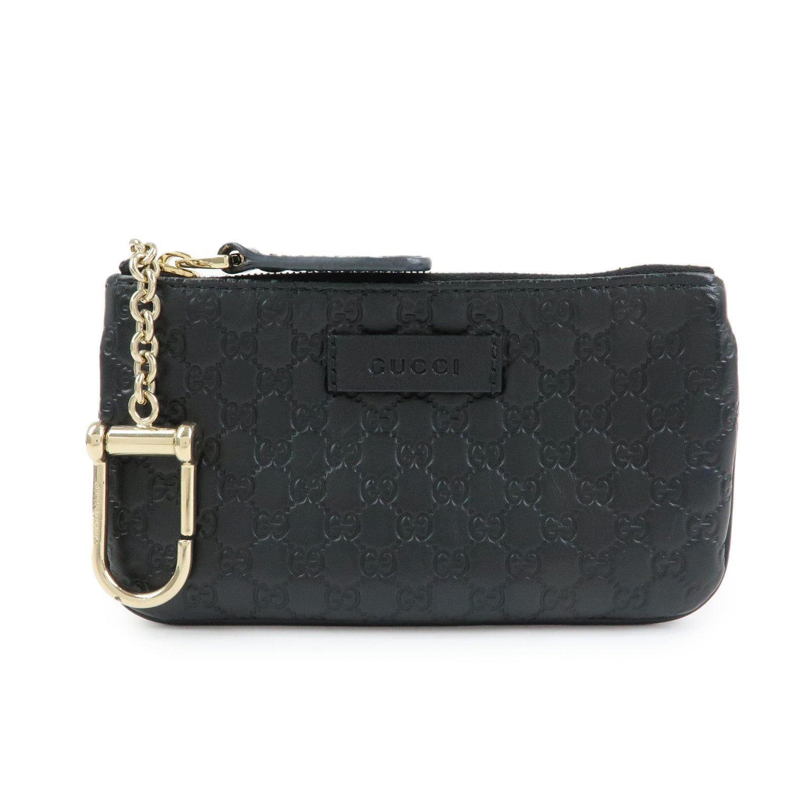 GUCCI Micro Guccissima Leather Coin Case Key Case Black 544248
