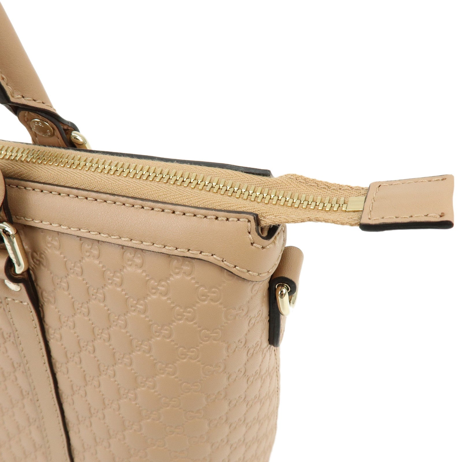 GUCCI Microguccissima Leather 2Way Hand Shoulder Bag Beige 449656