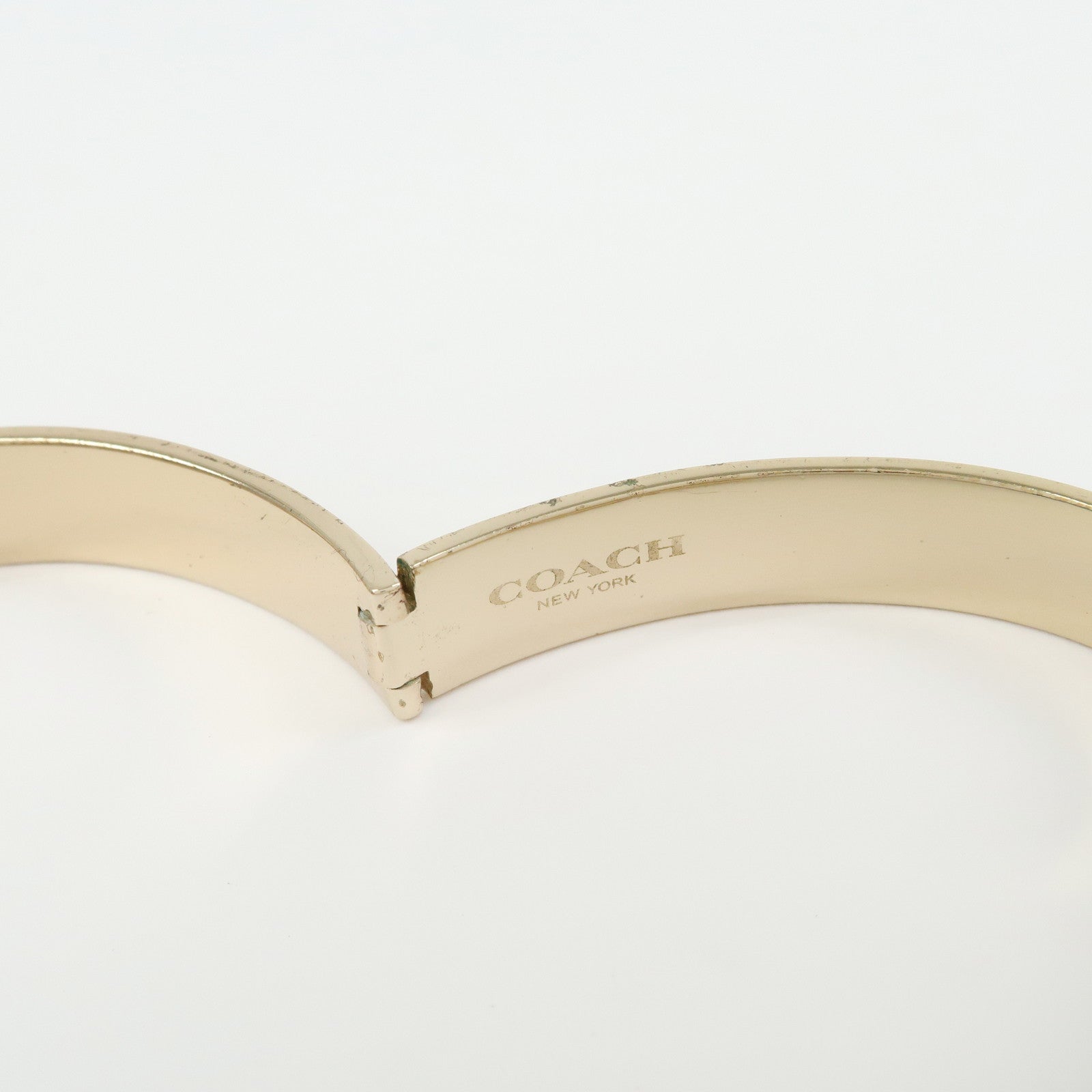 COACH Signature Set of 3 Card Case Charm Bracelet Beige Ivory Gold