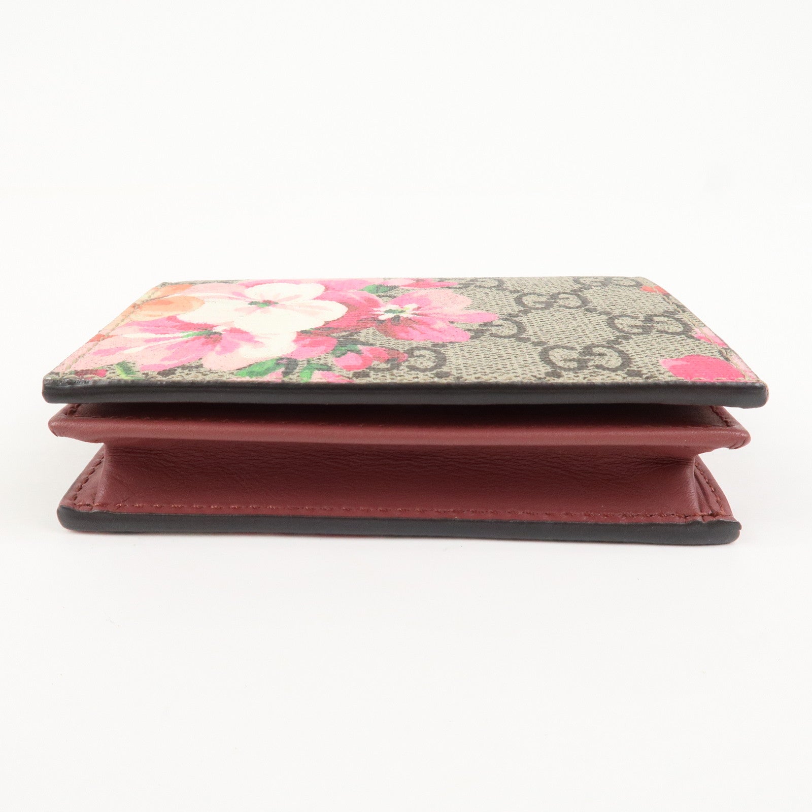 GUCCI GG Brooms GG Supreme Compact Wallet Beige Pink 453176