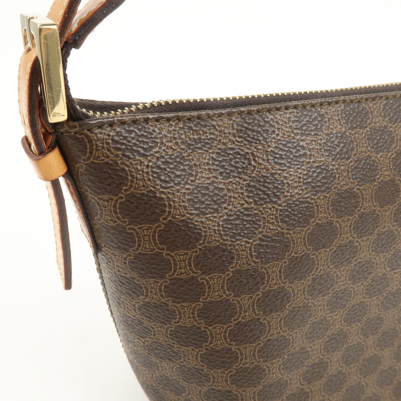 CELINE Macadam PVC Leather Shoulder Bag Brown