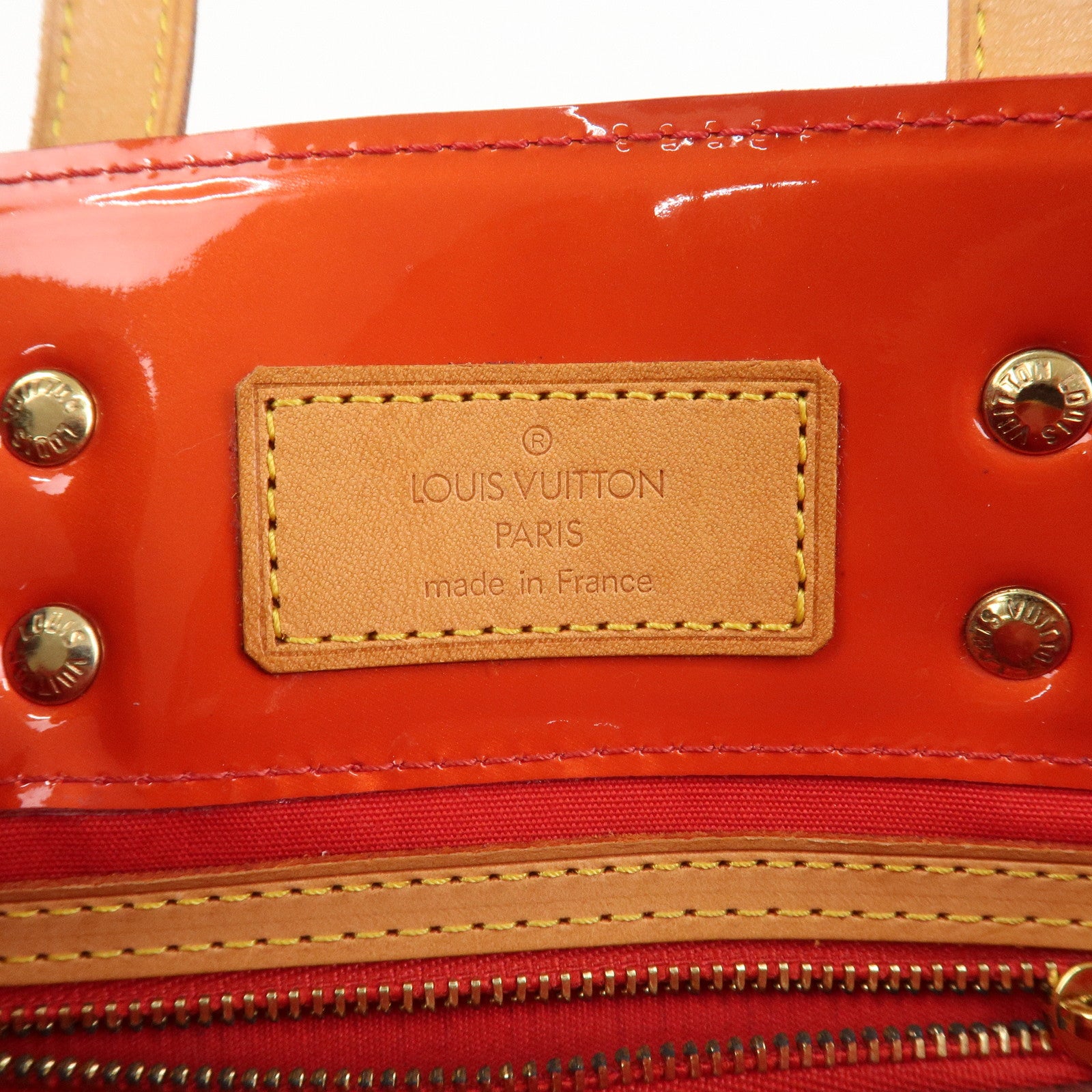 Louis Vuitton Monogram Vernis Lead PM Hand Bag Rouge M91088