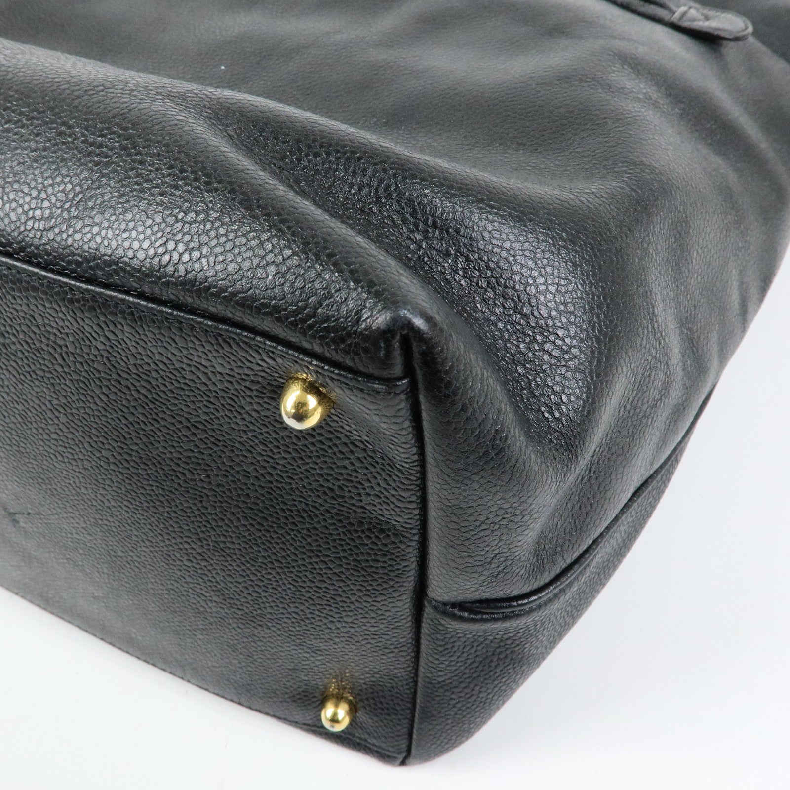CHANEL Large COCO Mark Cavairskin Shoulder Bag Black