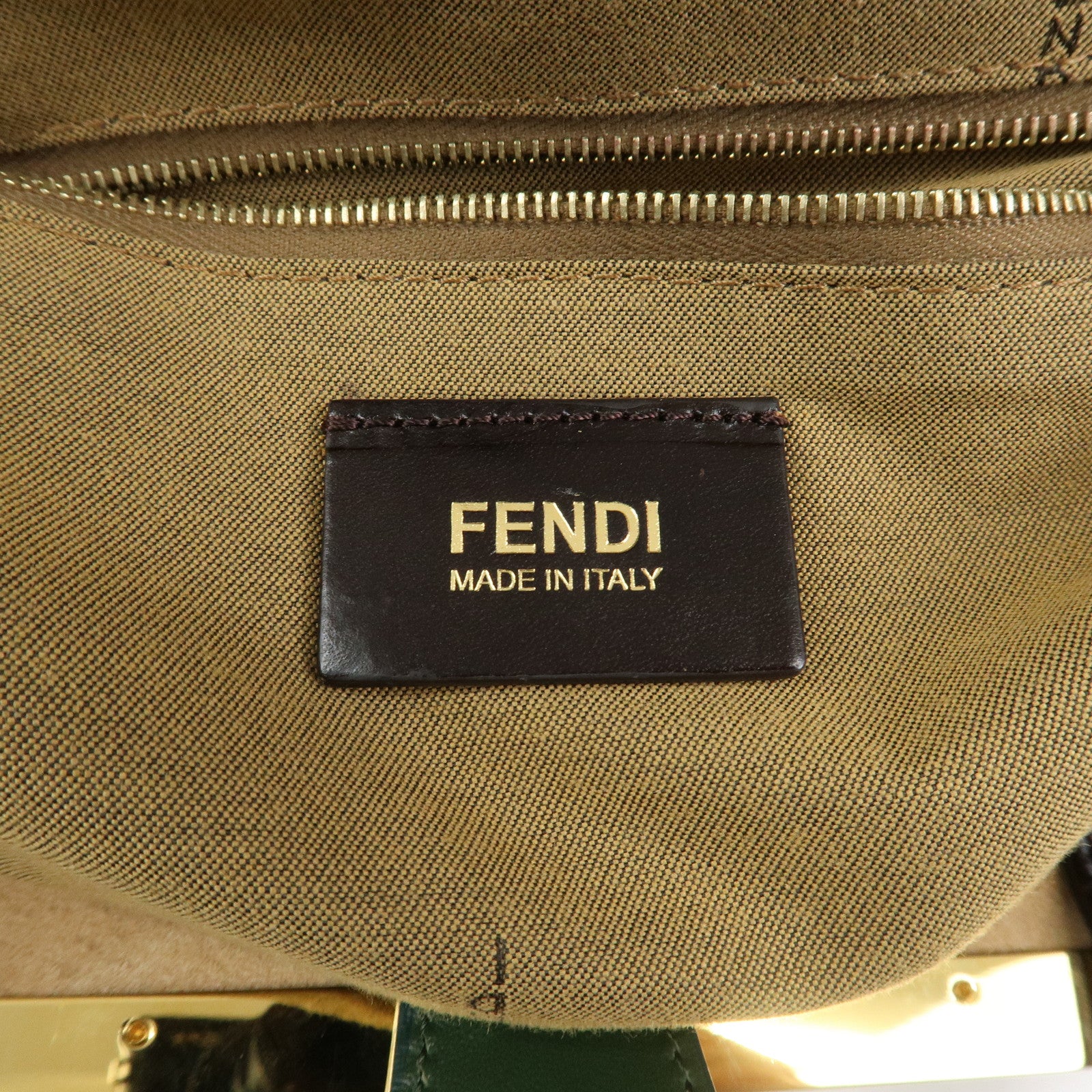 FENDI Zucca Canvas Unborn Calf Toujours Cow Print Tote Bag 8BH251