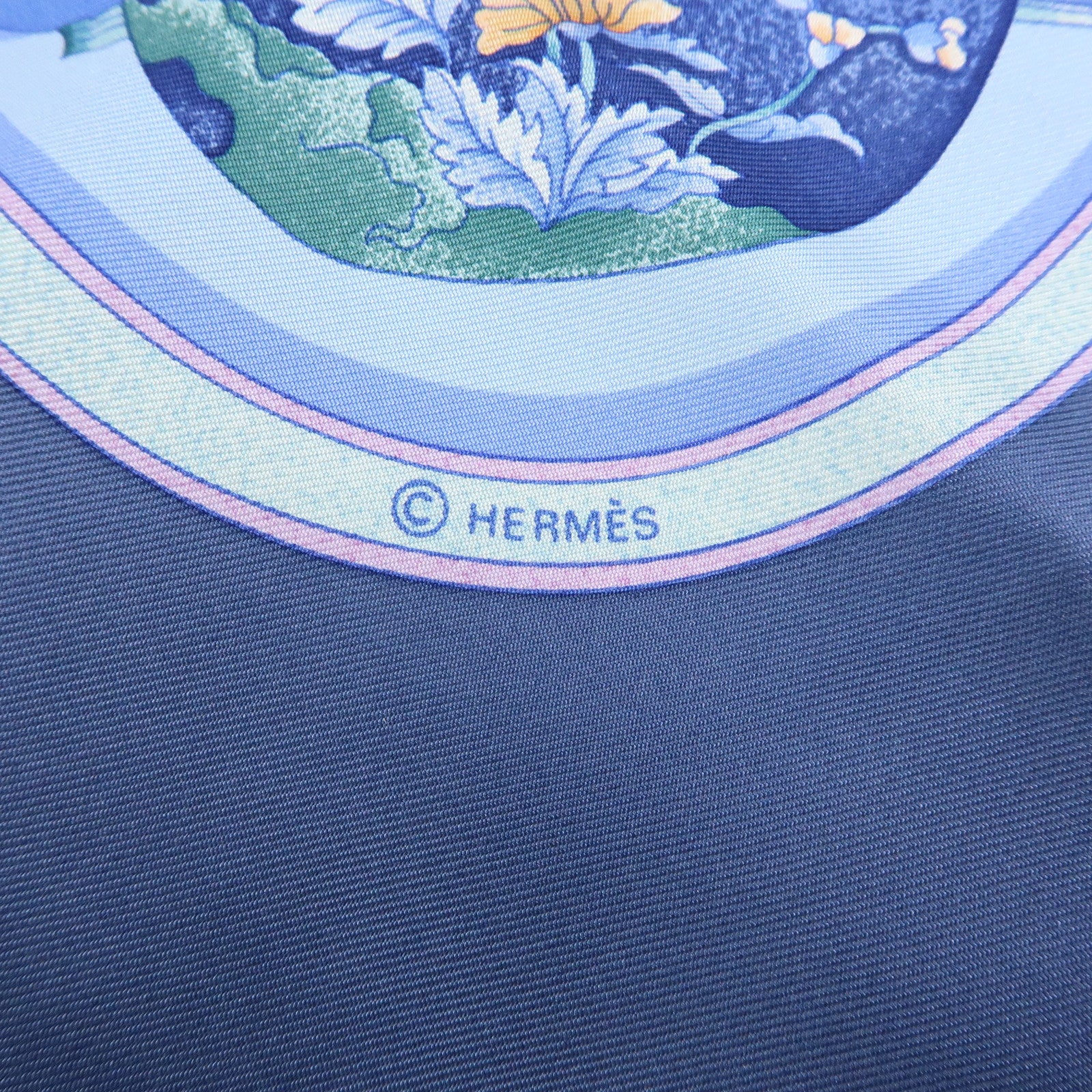 Hermes Carre 90 Silk 100% Scarf Pourvu qu'on ait l'ivresse Navy