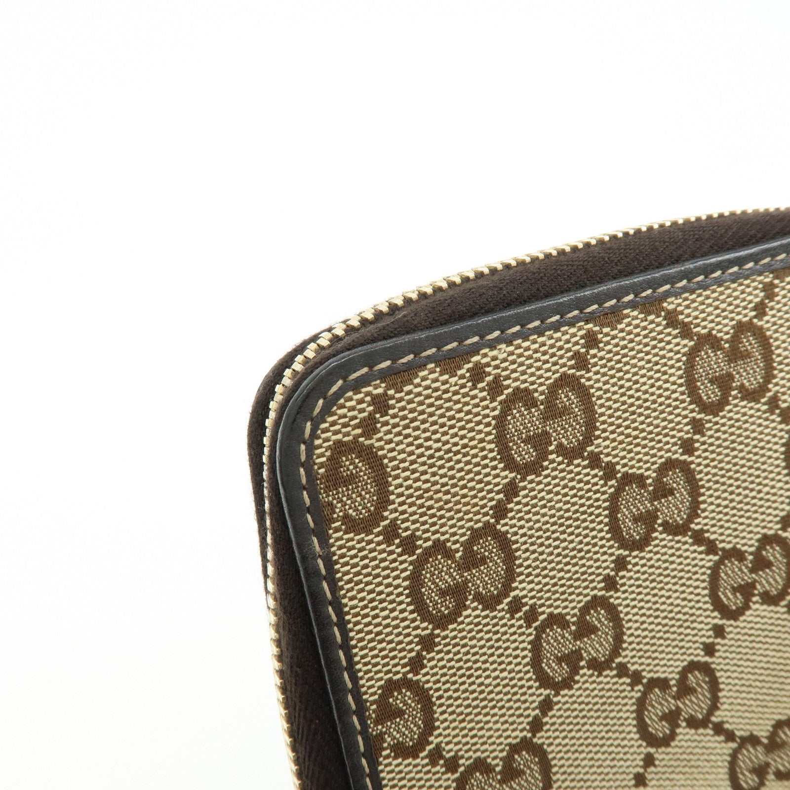 GUCCI Gucciori Leather GG Canvas Agenda Cover Beige Brown 233152