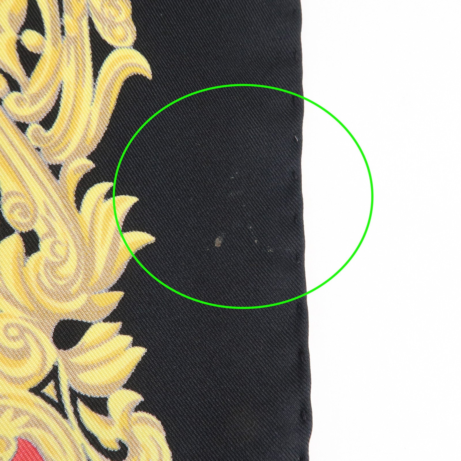 HERMES Carre 90 Silk 100% Scarf SANSSOUCY Gold Back Ivory Used