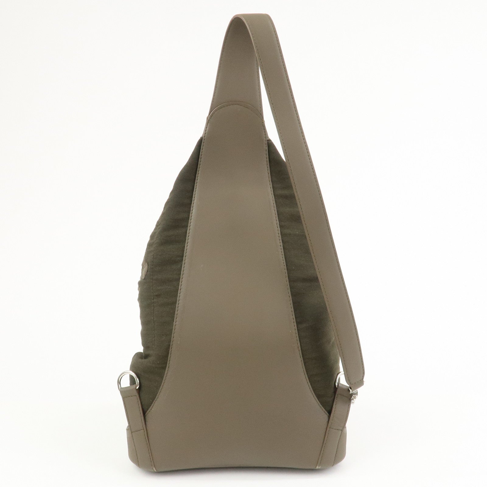 LOEWE Anagram Canvas Leather Backpack Rucksuck Khaki Brown
