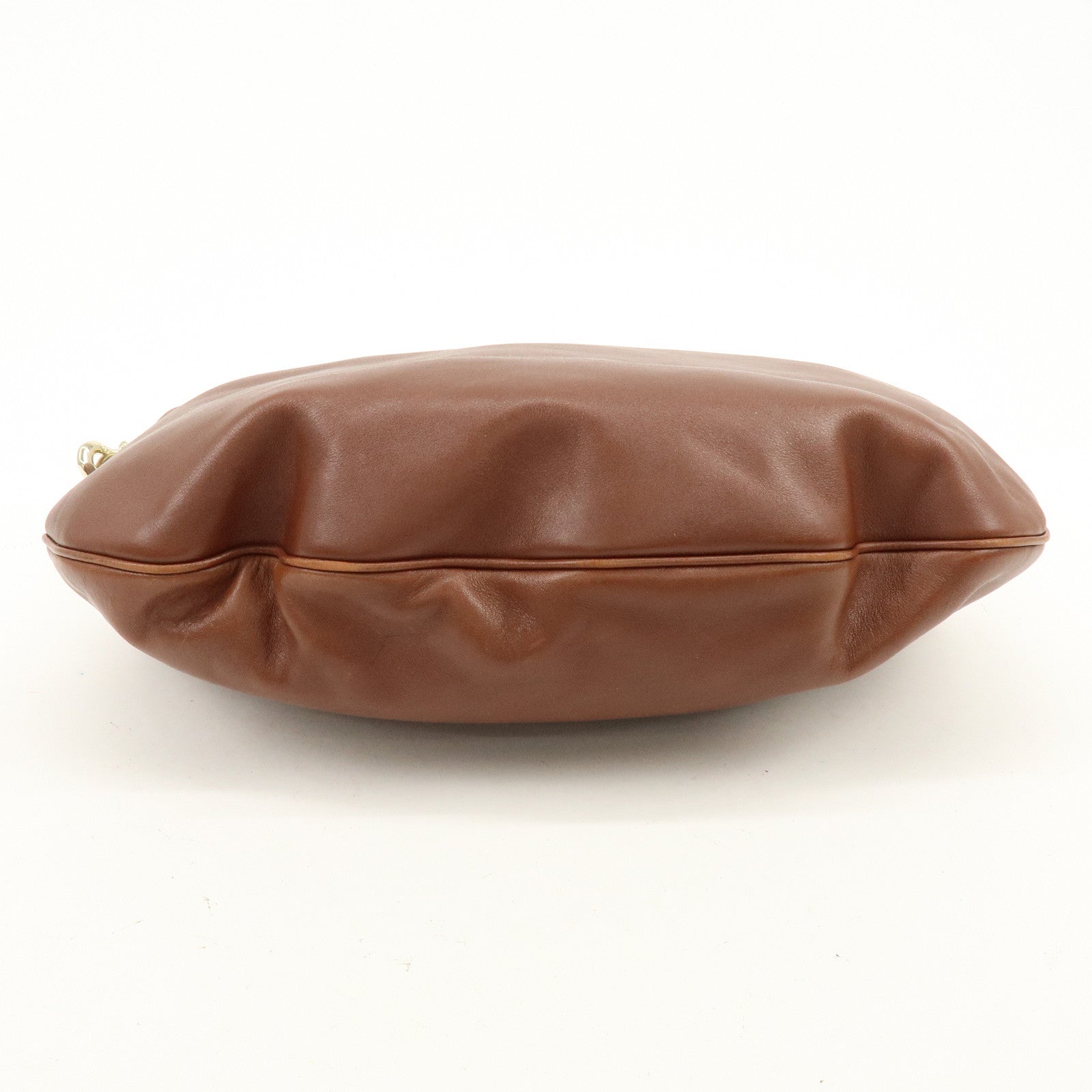 GUCCI Leather Shoulder Bag Brown 154401