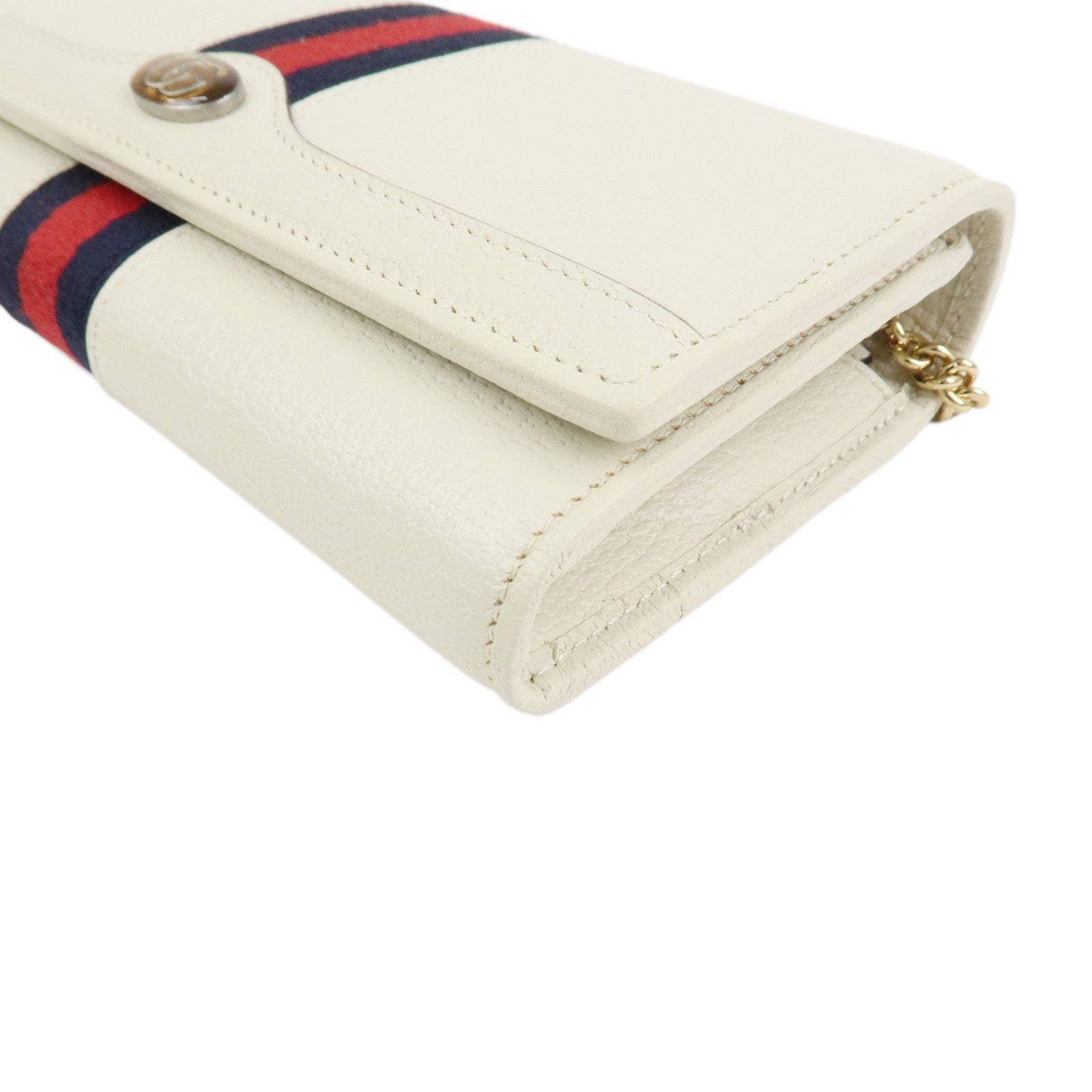 GUCCI GG Marmont Sherry Leather Chain Wallet WOC Ivory 546592